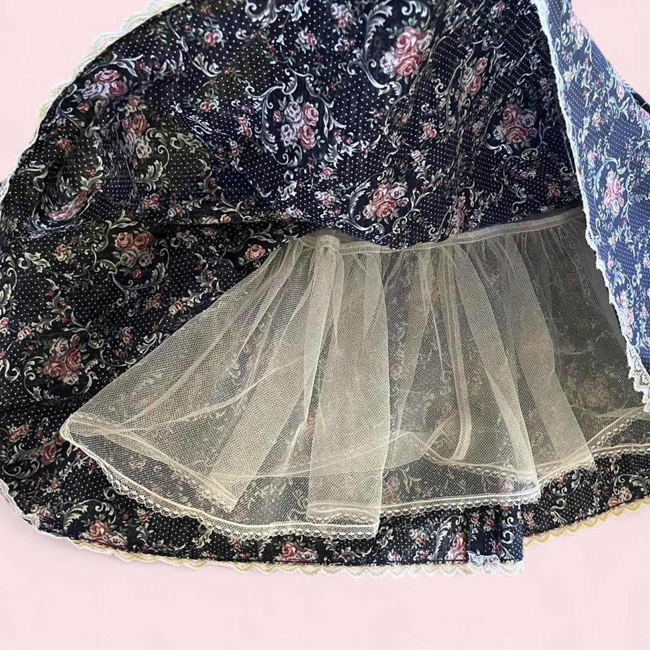 Jessica McClintock GUNNE SAX • 1980s RARE VINTAGE COTTON FLORAL CORSET DRESS Size XS / US 0-2 / IT 36-38 - 8 Thumbnail