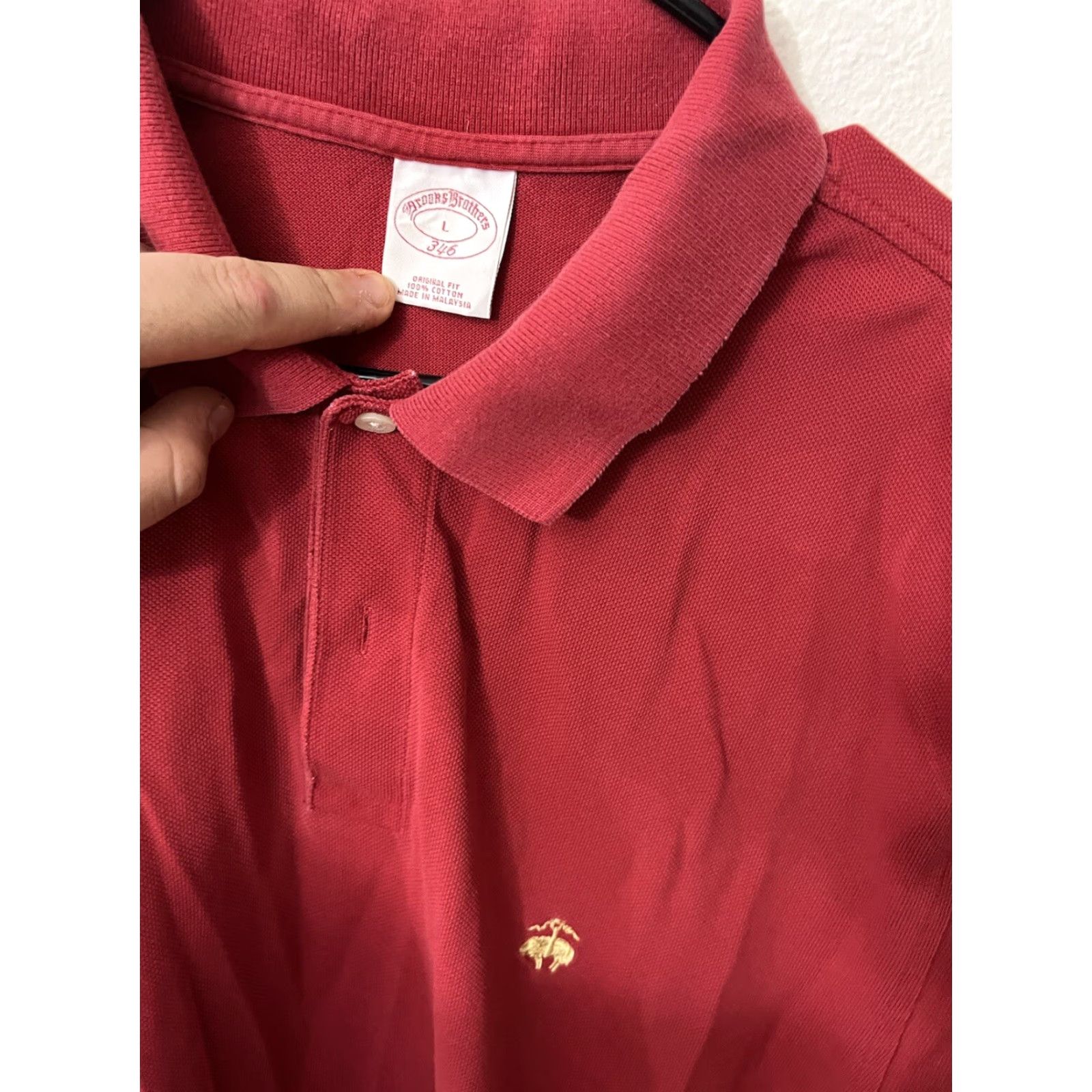 Brooks Brothers Brooks Brothers Polo Shirt Original Fit Adult Large Red Cotton Logo Mens Size US L / EU 52-54 / 3 - 2 Thumbnail