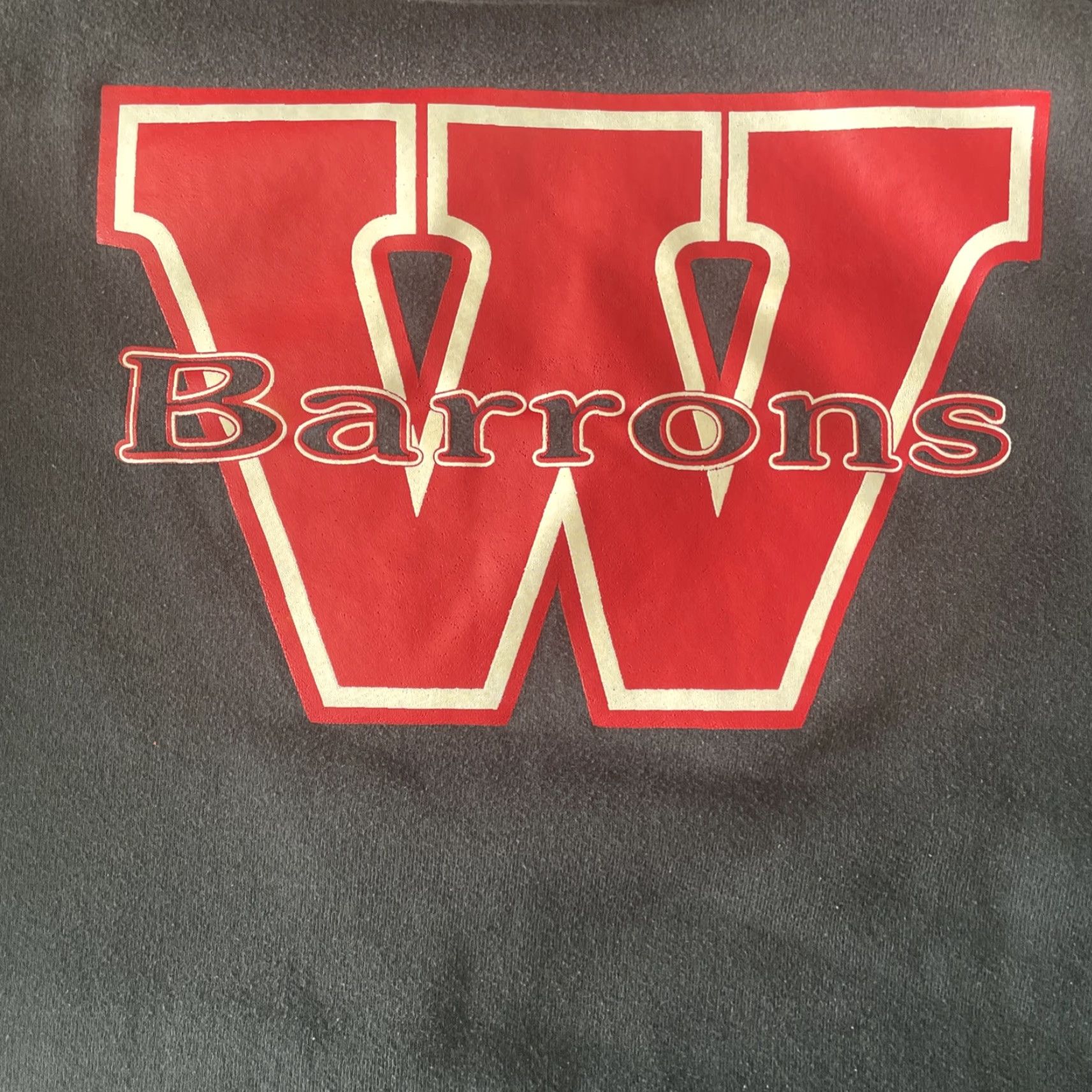 Russell Athletic VINTAGE Russell Athletic Hoodie Woodbridge Barons Fleece Pullover 2XL Black Graphic Print Embroidered Logo 80s 90s College Hip Hop USA Mens Pullover Size US XXL / EU 58 / 5 - 2 Thumbnail