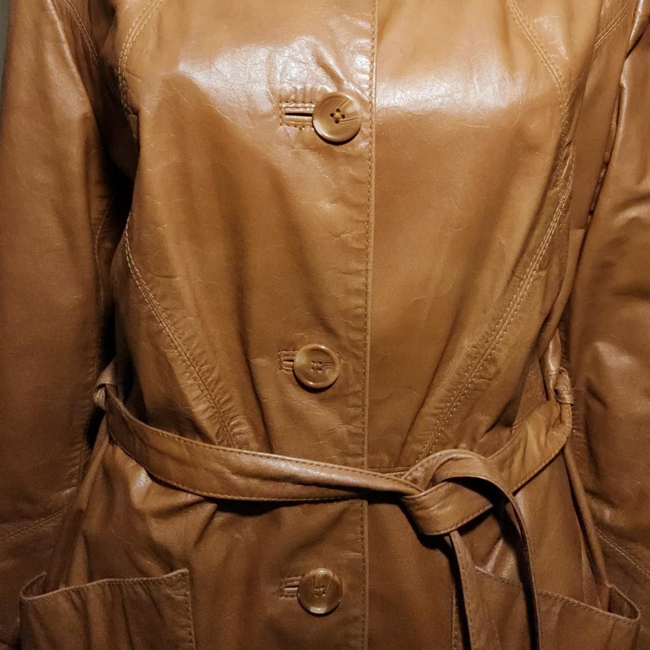 70s Leather Trench Coat