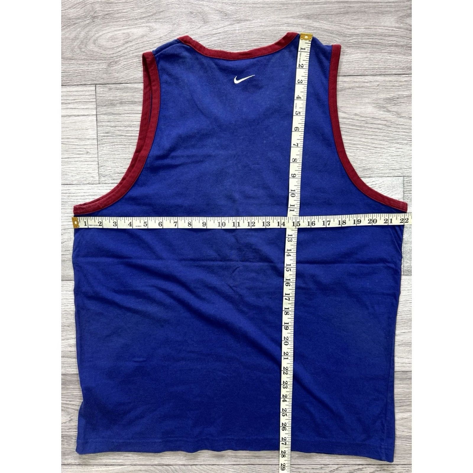 Nike VINTAGE Nike Tank Top Shirt Sleeveless USA Swoosh Navy XL Shirt Mens Blue USA 90s Size US XL / EU 56 / 4 - 3 Thumbnail