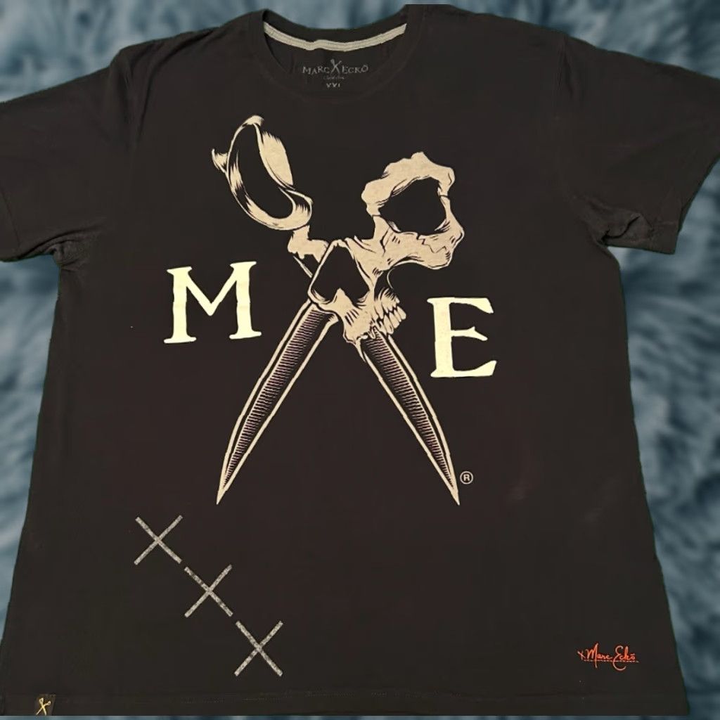 Marcs VINTAGE Marc Ecko Shirt 2XL Black Skull Scissors Grunge 90s Y2K Punk Mens XXL Size US XXL / EU 58 / 5 - 1 Thumbnail