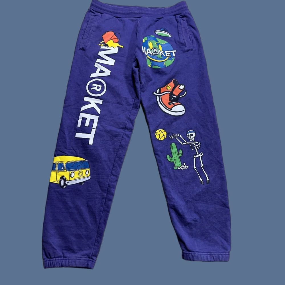 Market Market Sweatpants L Purple Men’s Pants Activewear Cotton Modern Cuffed Small Wear Size US 33 - 1 Thumbnail