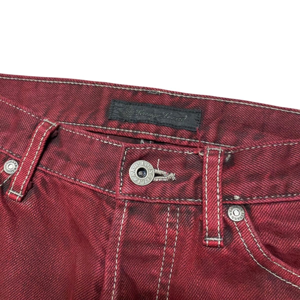 Lounge Lizard Lounge Lizard Red Blood Denim Jeans Size US 30 / EU 46 - 6 Thumbnail