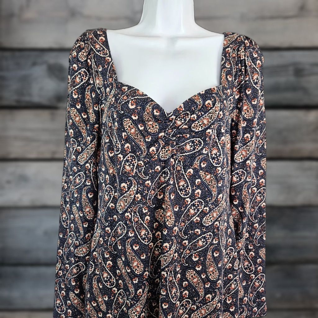 Boden Boden Womens Sweetheart Jersey Mini Dress Sz 8 Blue Paisley Long Sleeve Size M / US 6-8 / IT 42-44 - 1 Thumbnail