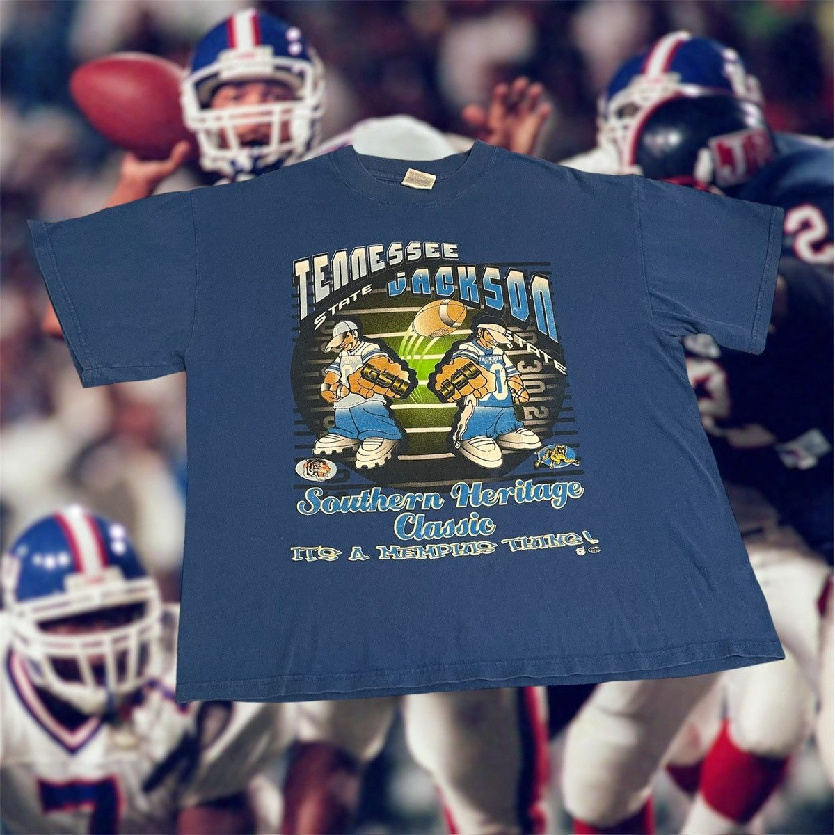 NCAA × Vintage Vintage 1990s HBCU Tennessee State vs Jackson State Tee Size US XL / EU 56 / 4 - 1 Thumbnail