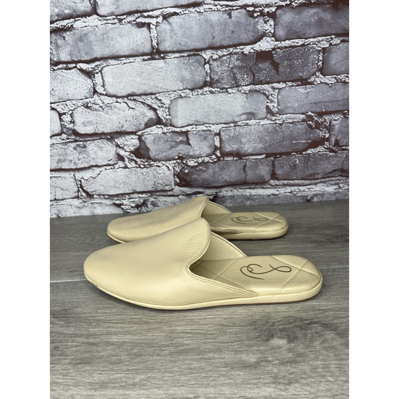 Sam Edelman Sam Edelman Kylar Eggshell Beige Leather Quilted Mules Flats Size US 6 / IT 36 - 15 Thumbnail