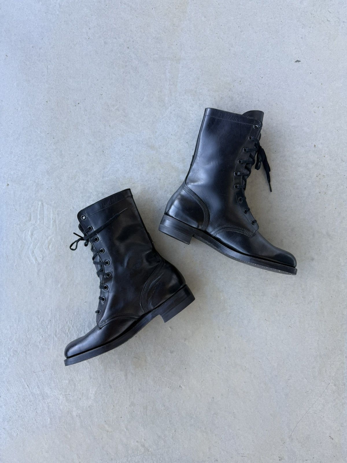 Vintage Vintage Military Black Round Toe Leather Boots Size US 7.5 / EU 40-41 - 2 Thumbnail