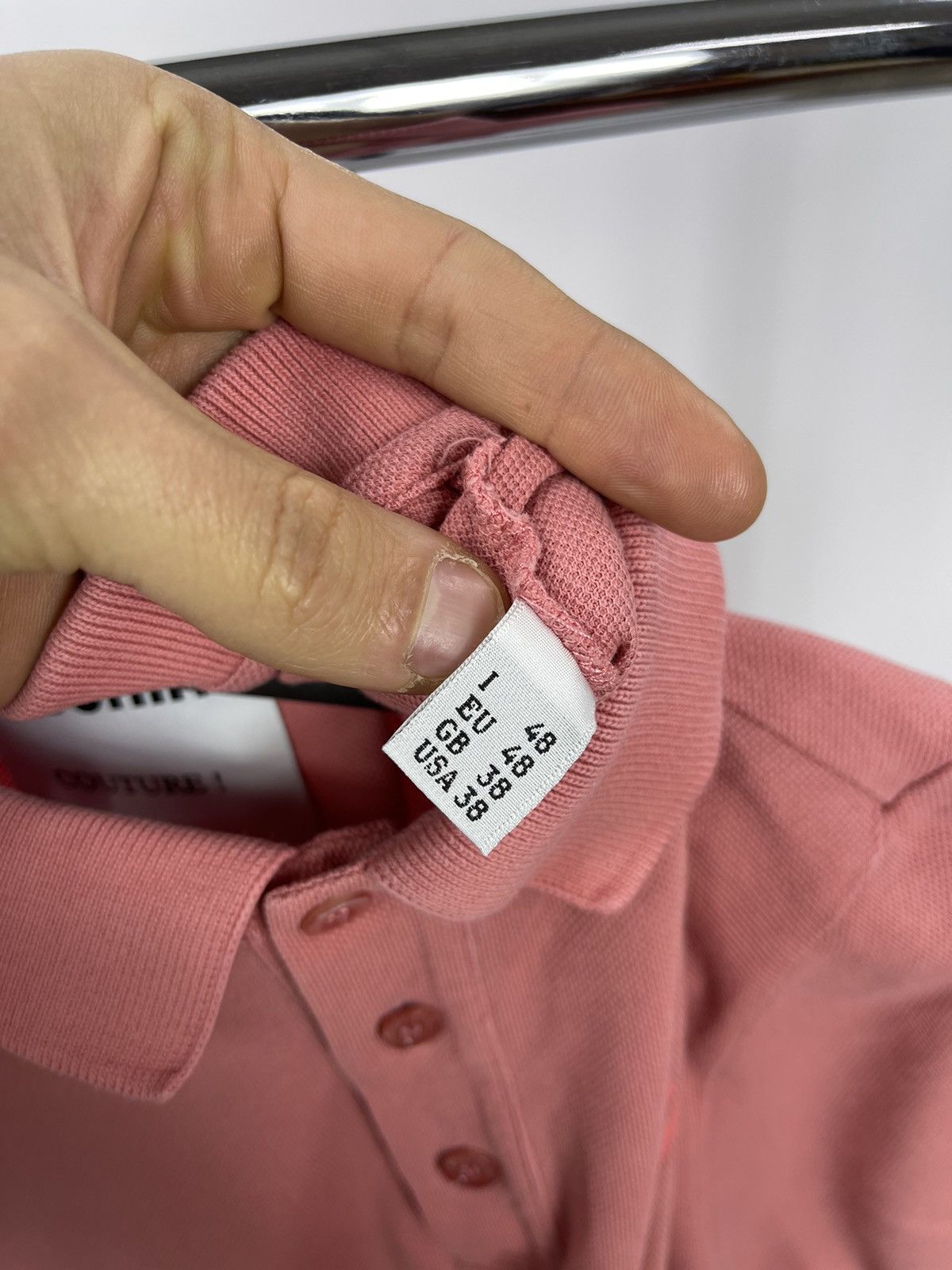 Moschino Moschino Milano Polo Size 38 USA Pink Logo Made in Portugal Size US M / EU 48-50 / 2 - 5 Thumbnail