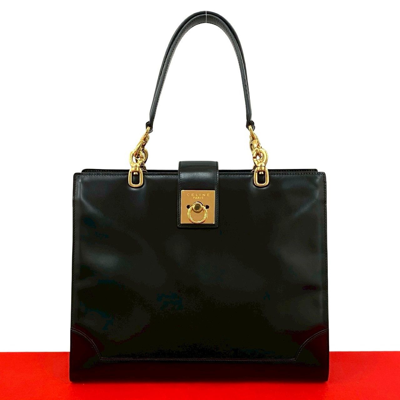 Celine Celine Celine Logo Calf Leather Handbag Leather Tote Bag DUTY FREE for USA Size ONE SIZE - 1 Thumbnail