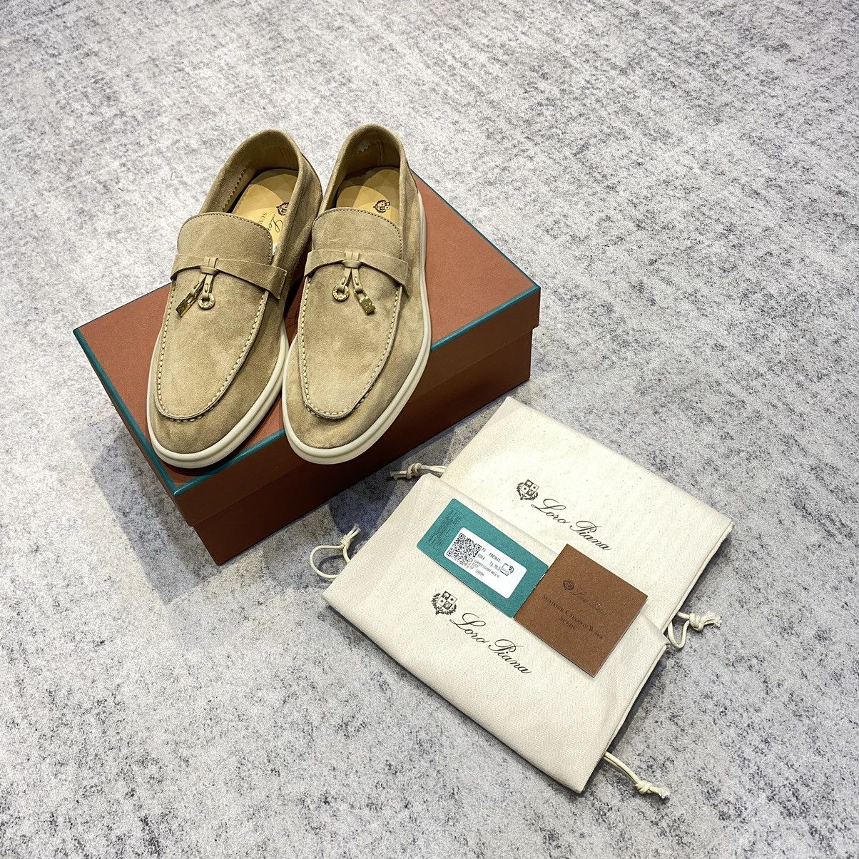 Loro Piana Loro piana summer walk charm suede beige loafer Sadstone Size US 8.5 / IT 38.5 - 8 Thumbnail