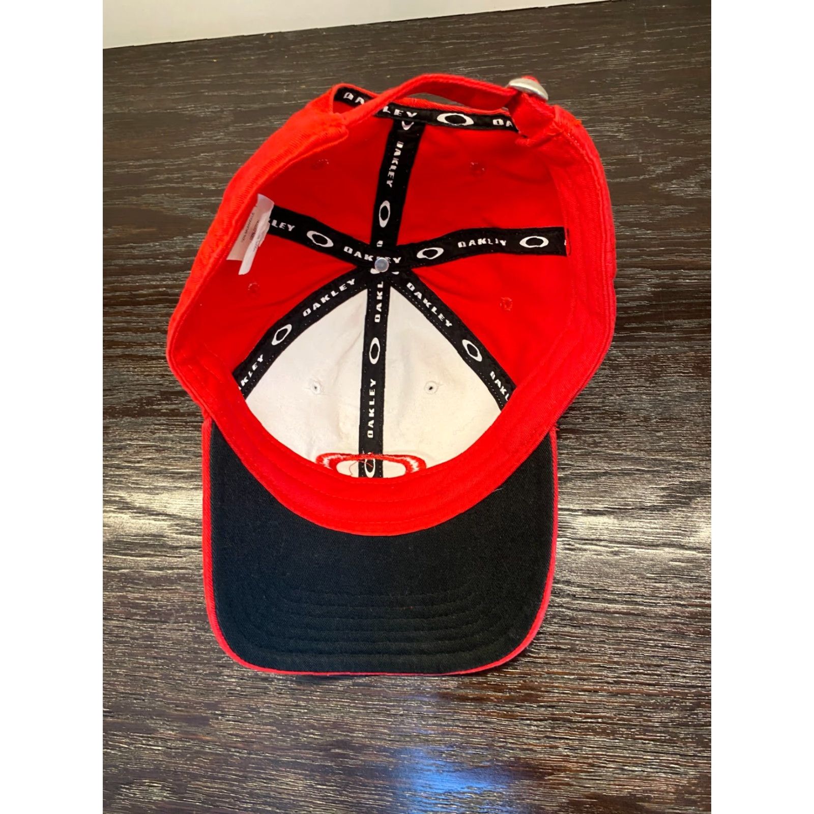 Oakley Oakley Hat Cap Mens One Size Red Twill Adjustable Logo Strapback Baseball Cap Size ONE SIZE - 7 Thumbnail