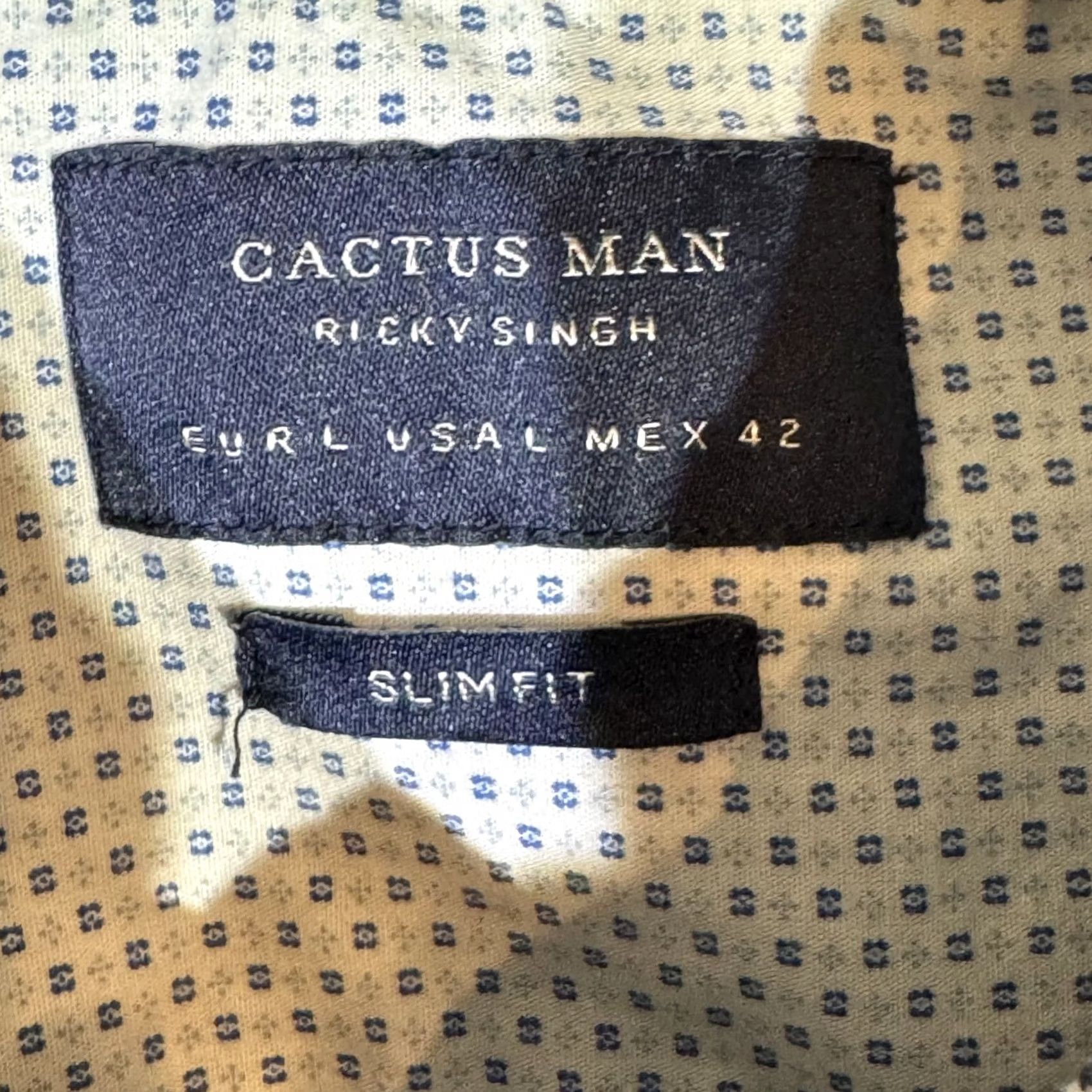 Vintage Cactus Man Slim Shirt L Navy Polka Dot Button-Up Men’s Size US L / EU 52-54 / 3 - 6 Thumbnail