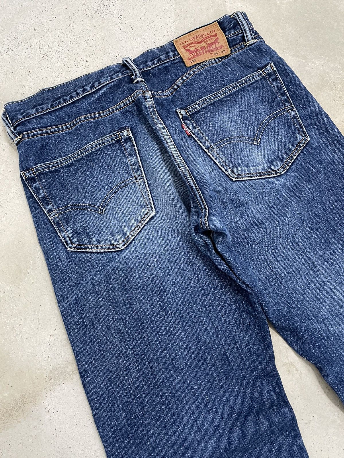 Levi's × Vintage Levis 505 Blue Washed Distressed Denim Size US 30 / EU 46 - 10 Thumbnail