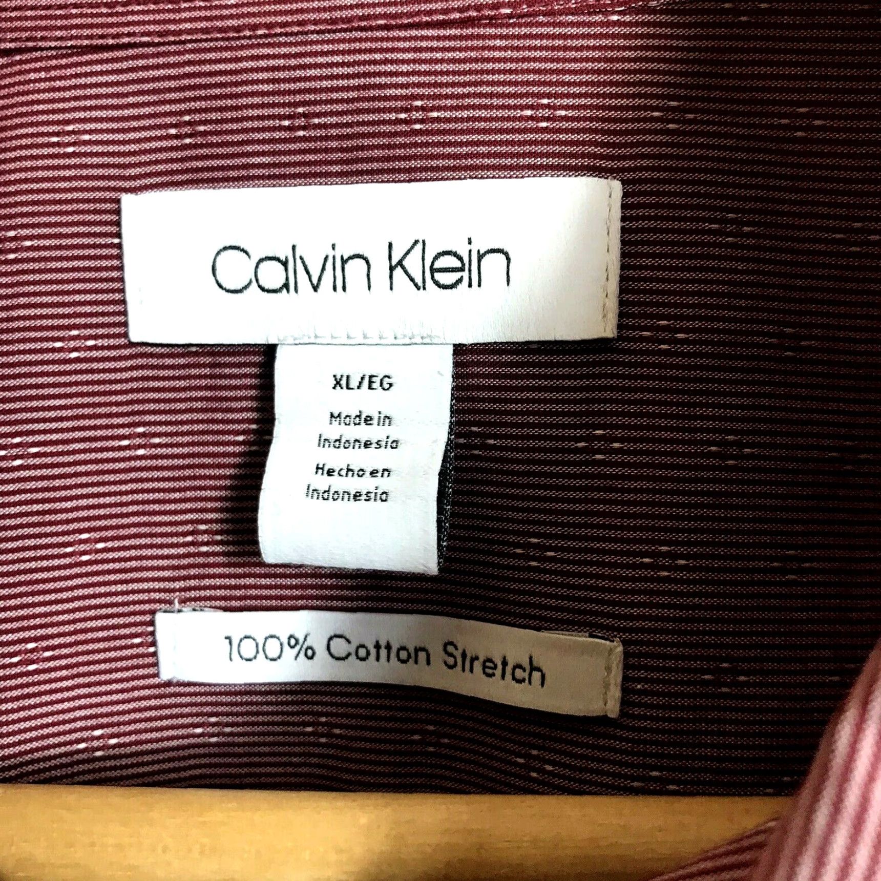 Calvin Klein Calvin Klein Shirt Men XL Long Sleeve Button-Up Red Stripe Deep Lava New Size US XL / EU 56 / 4 - 2 Thumbnail