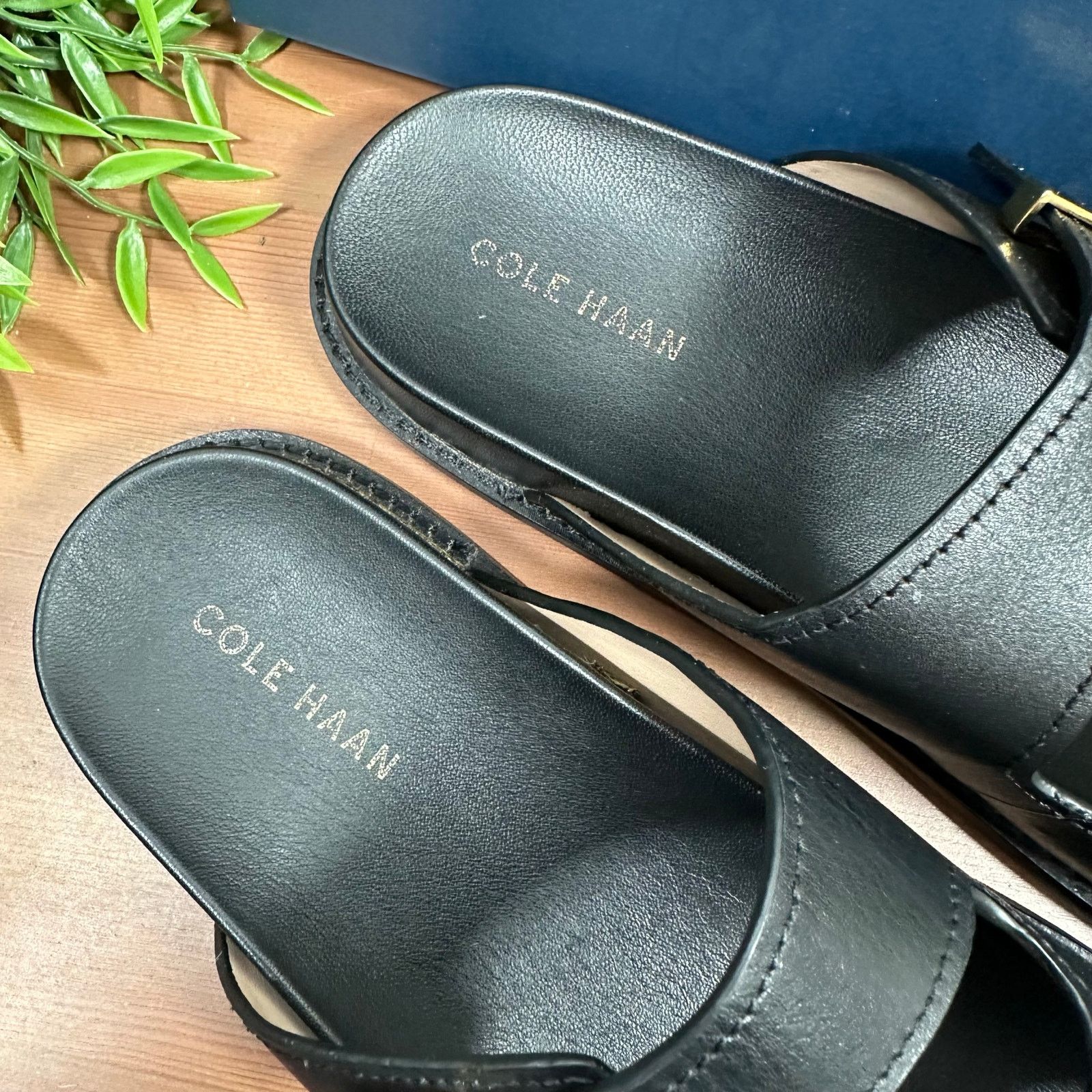 Cole Haan Cole Haan Marisol Footbed Sandals Black Leather Size 8 Size US 8 / IT 38 - 7 Thumbnail