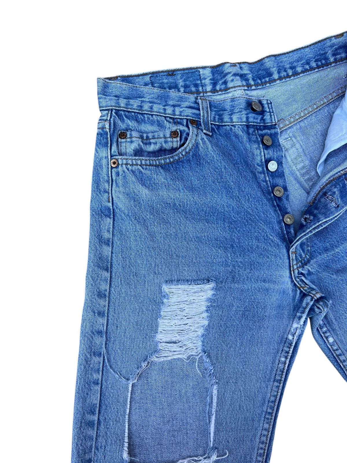 Levi's Vintage 80s Levi’s 501 Usa Distress Rips Denim Cropped Jeans Size US 29 - 5 Thumbnail