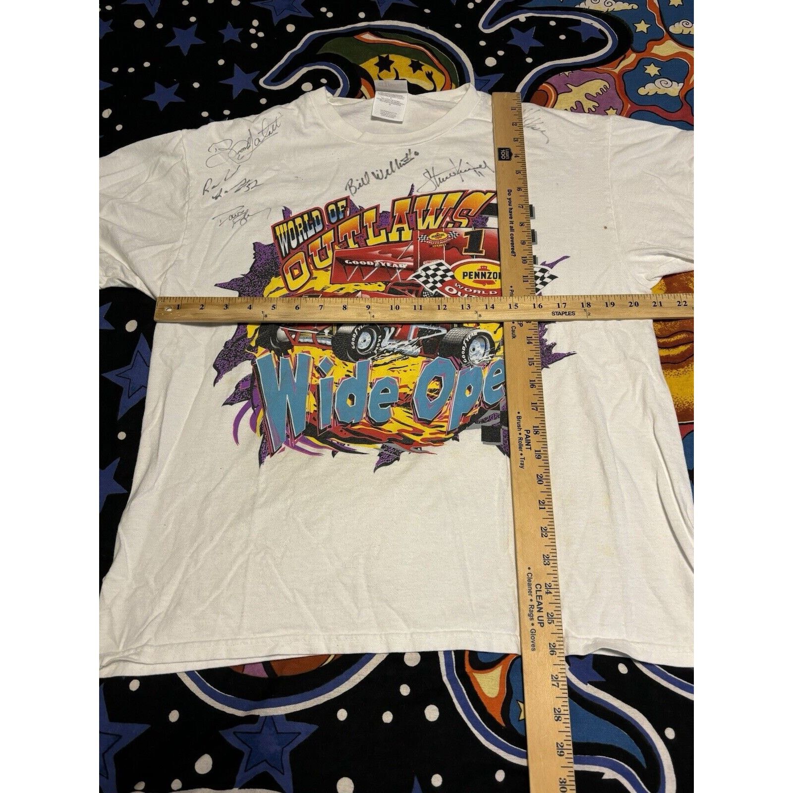 Other Vintage world of outlaws wide open white signed T-shirt Sz L Size US L / EU 52-54 / 3 - 4 Thumbnail