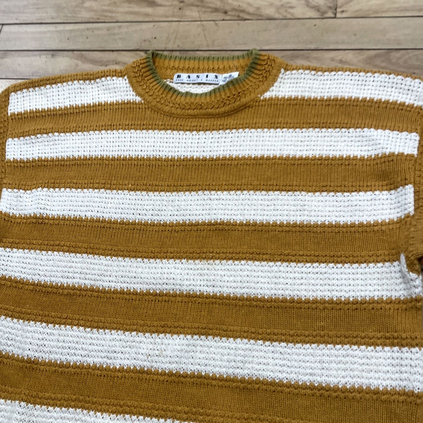 Vintage VINTAGE Basix Fenn Wright & Manson Sweater Men M Gold Cream Chunky Knit 1970s Size US M / EU 48-50 / 2 - 5 Thumbnail