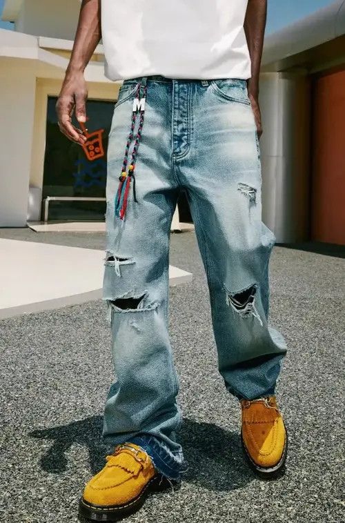 Jean Vintage washed ripped bootcut jeans Size US 32 / EU 48 - 1 Thumbnail