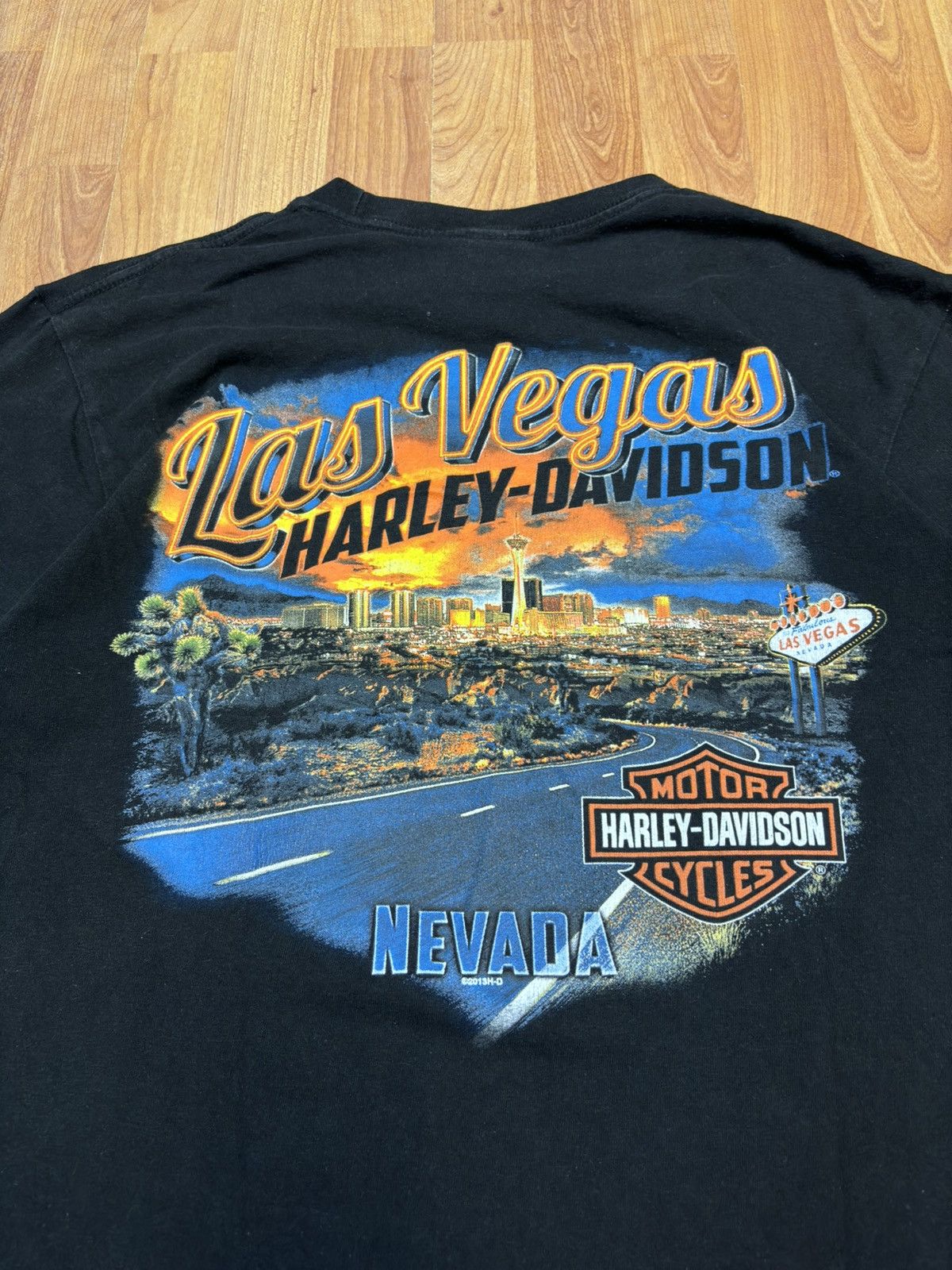 Harley Davidson × Vintage Vintage Harley Davidson Motorcycle Las Vegas T-Shirt Size US L / EU 52-54 / 3 - 2 Thumbnail