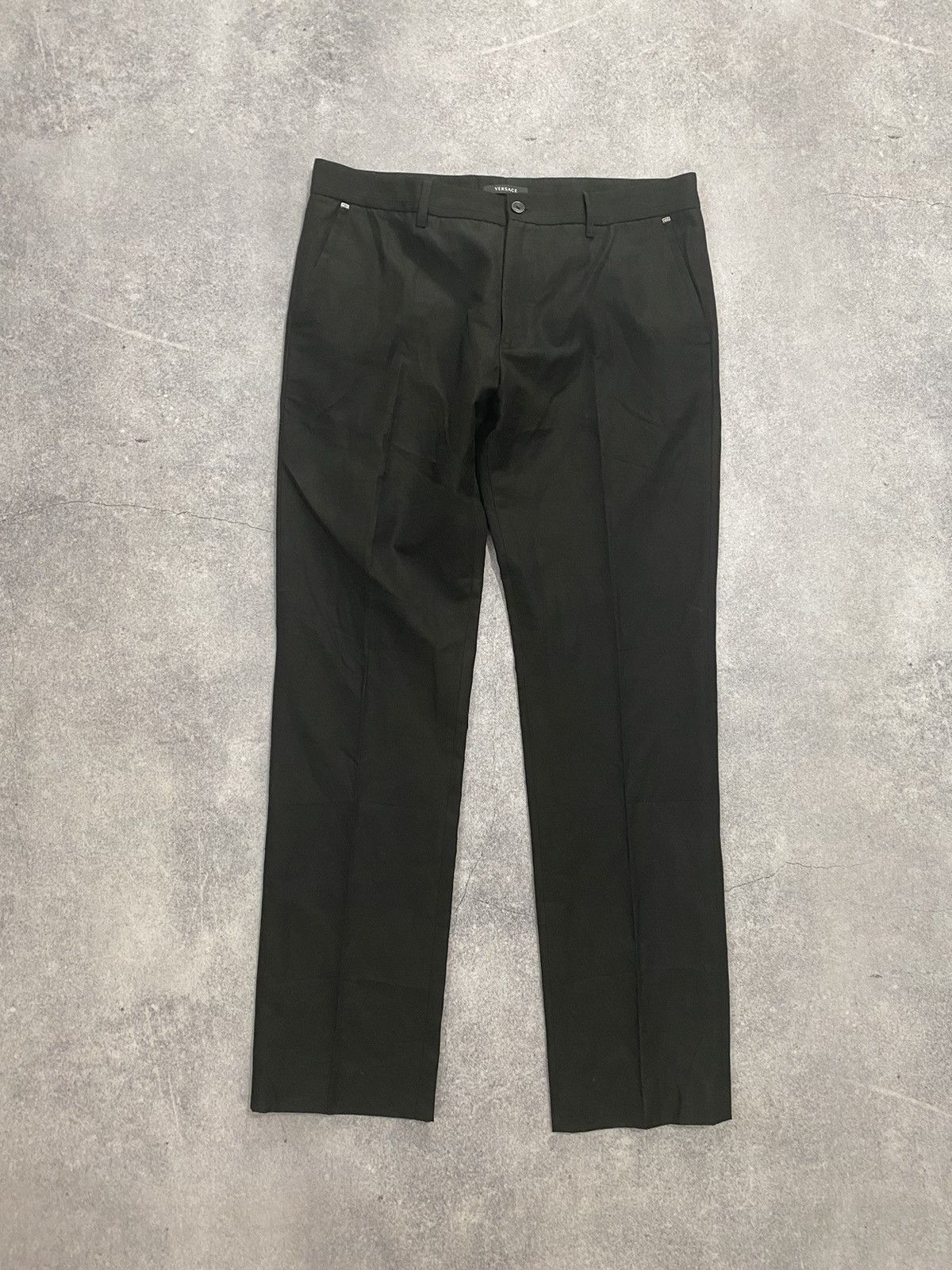 Gianni Versace Men’s Classic Pants Chino Black Trousers