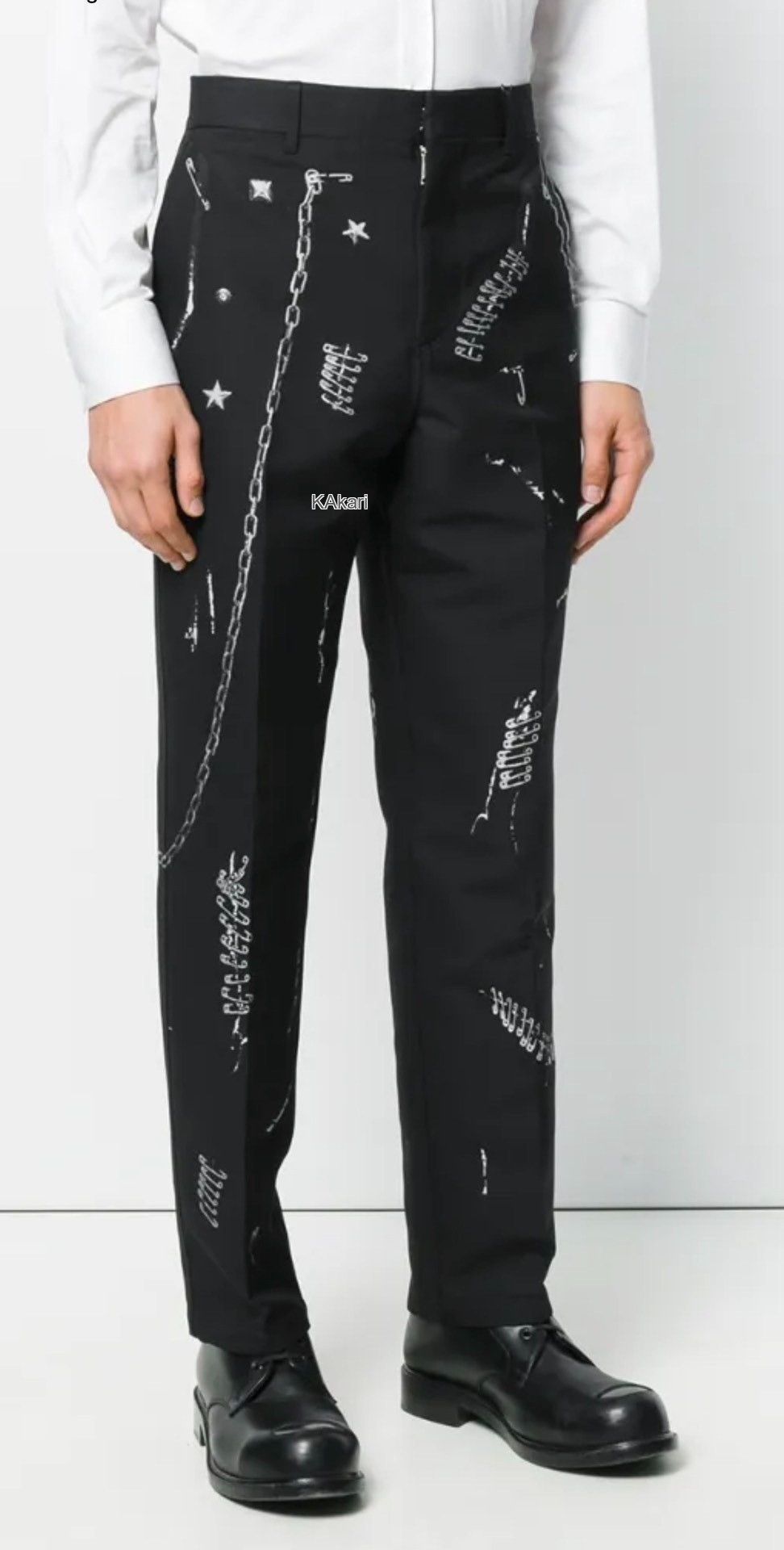 Alexander McQueen Alexander McQueen Black Chain Pin Trousers Size US 30 / EU 46 - 1 Thumbnail