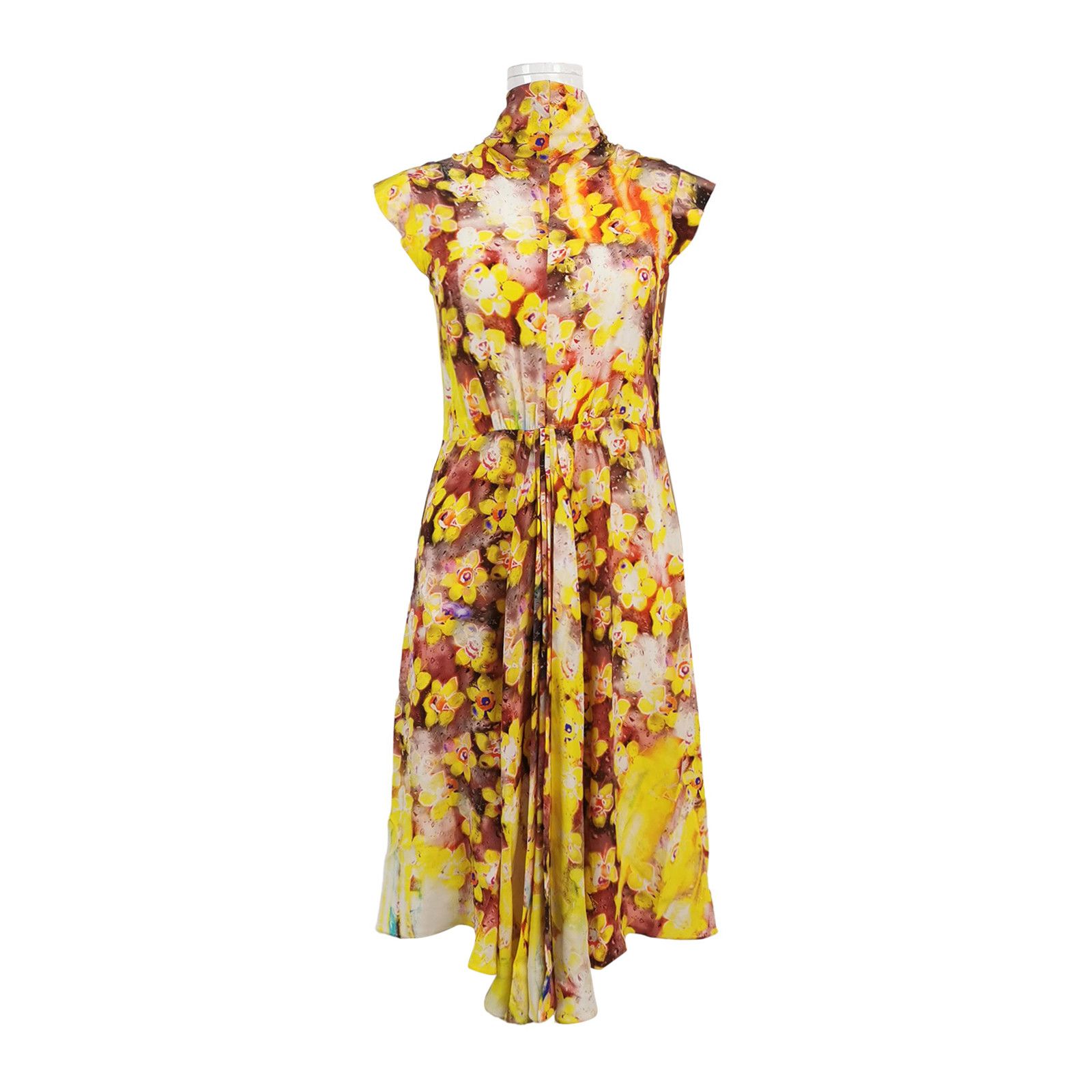 Prada Prada Floral Print Silk Midi Dress Size 38 Size XS / US 0-2 / IT 36-38 - 1 Thumbnail