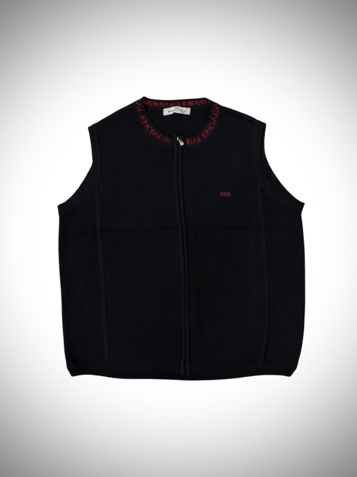 Balenciaga 2000’s Balenciaga Paris - Big Logo Knitwear Vest Size US M / EU 48-50 / 2 - 1 Thumbnail