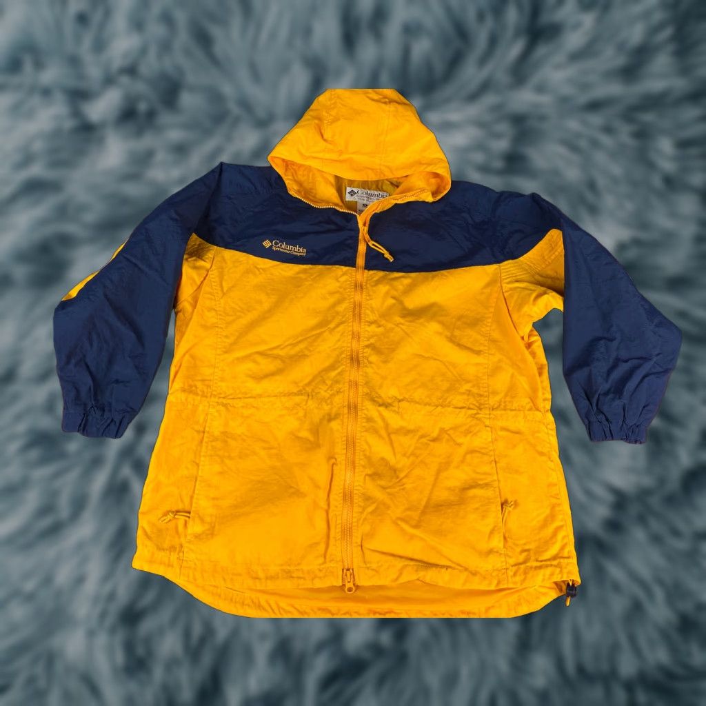 Vintage VINTAGE Columbia Windbreaker Jacket Womens M Yellow Blue 90s Womens Size M / US 6-8 / IT 42-44 - 1 Thumbnail