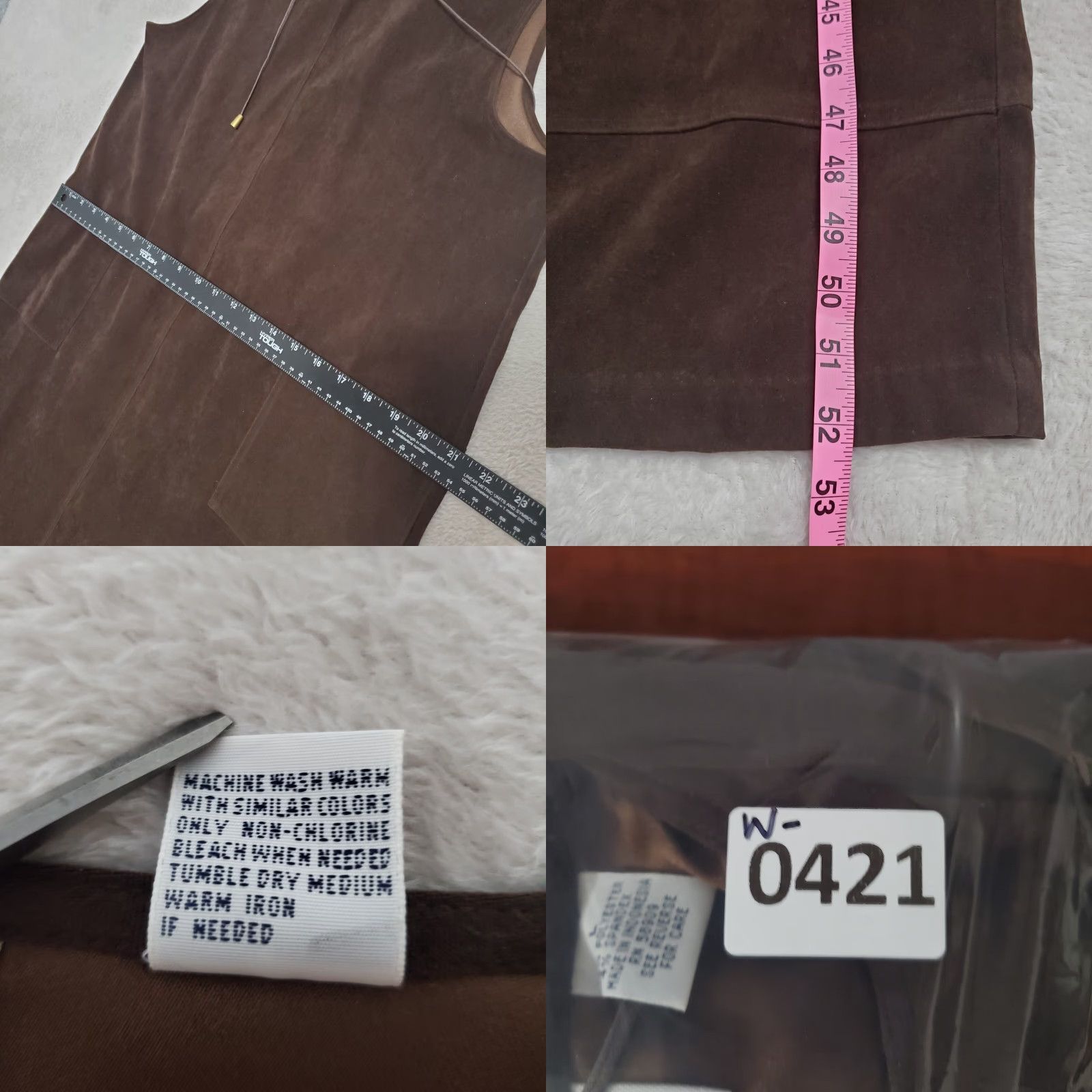 Vintage Westbound Dress Women L Brown Maxi Faux Suede Sleeveless Pockets Western Oversized Bohemian Western Fall Spring Summer Womens Size L / US 10 / IT 46 - 8 Thumbnail