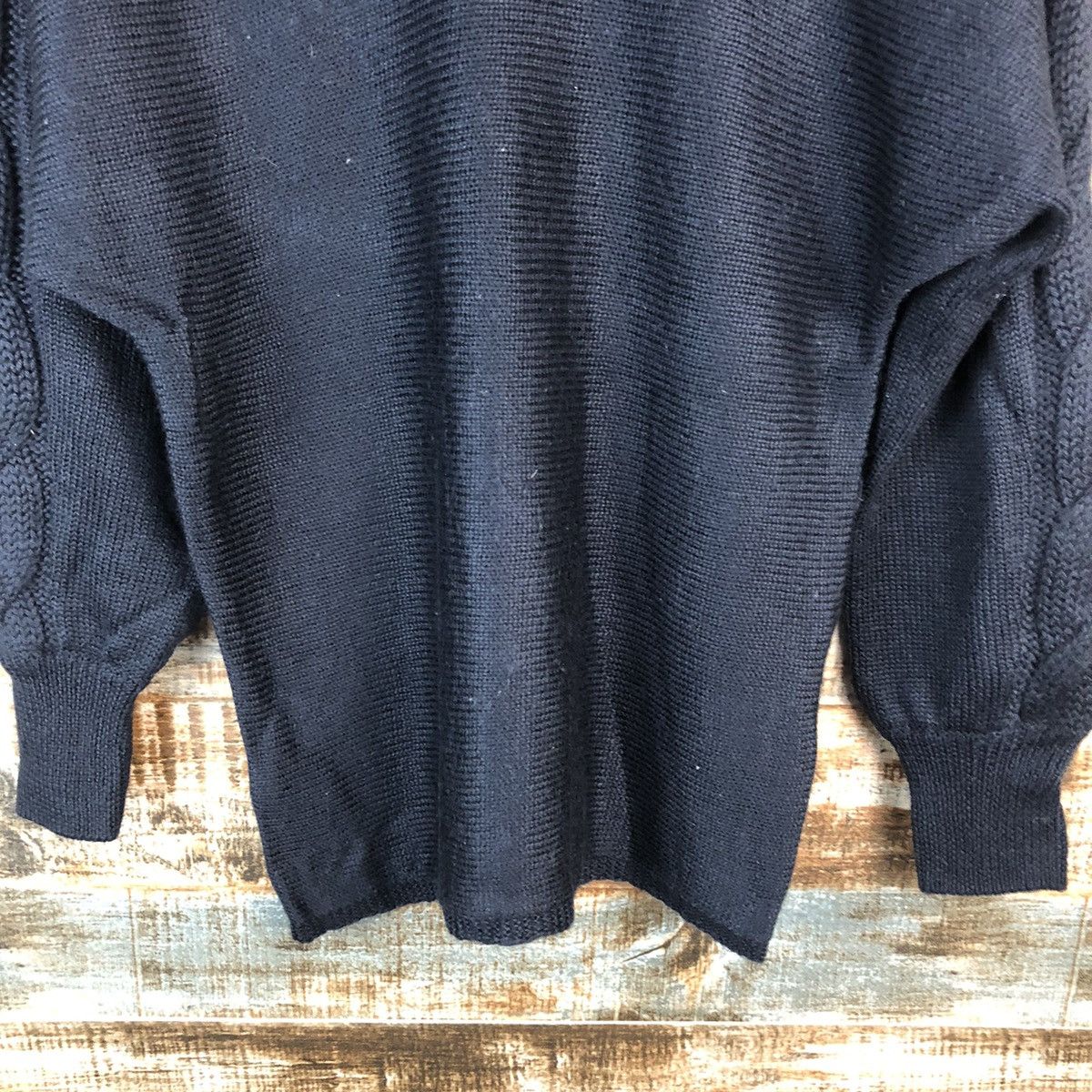 Homespun Knitwear × Japanese Brand Lautre Amont Darkblue cable Knitwear #A1798 Size M / US 6-8 / IT 42-44 - 6 Thumbnail