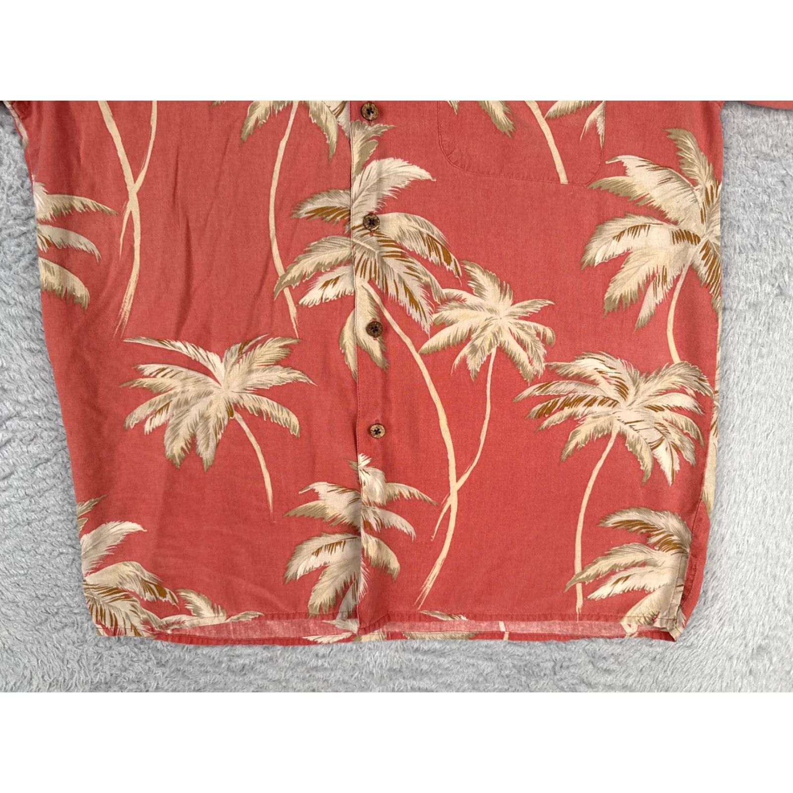 Van Heusen Van Heusen Shirt Adult Small Red Floral Palm Tree Button 100% Silk Hawaiian Size US S / EU 44-46 / 1 - 5 Thumbnail