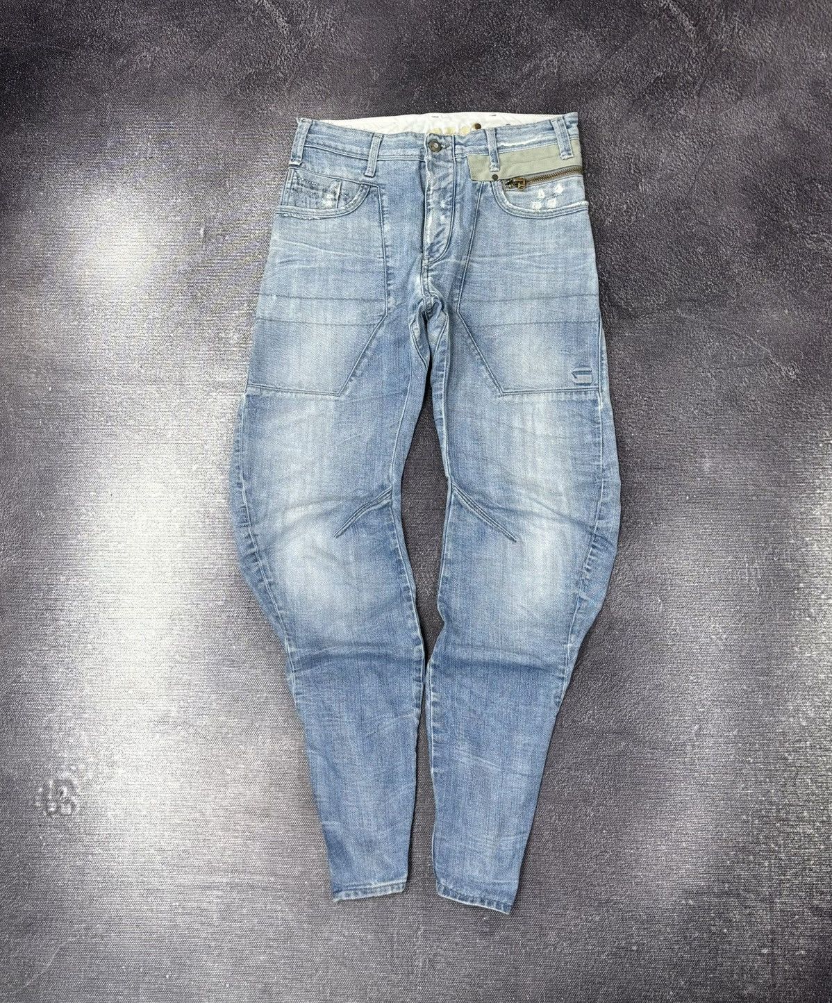 G-Star Vintage G-Star Raw Avant Garde Light Blue Denim Biker Jeans Size US 32 / EU 48 - 2 Thumbnail