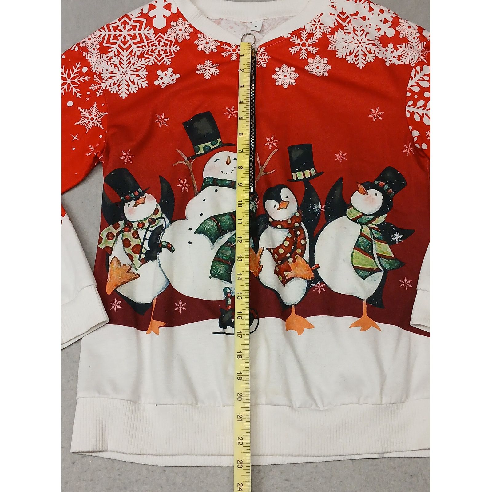 Other Women's (Medium) Ugly Xmas Zip Pullover Fleece Sweatshirt Size M / US 6-8 / IT 42-44 - 2 Thumbnail