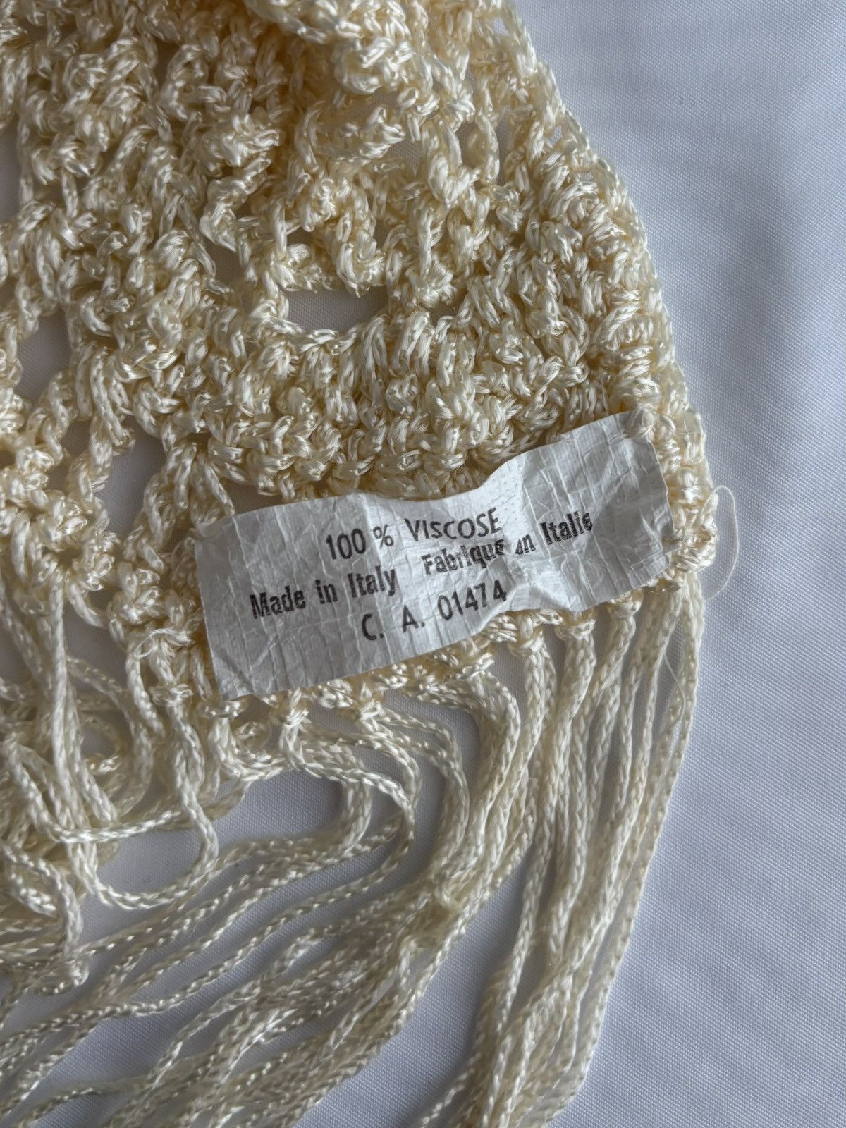Vintage Vintage Knit Scarf 1970s Loose Triangle Fringe Made in Italy Size ONE SIZE - 6 Thumbnail