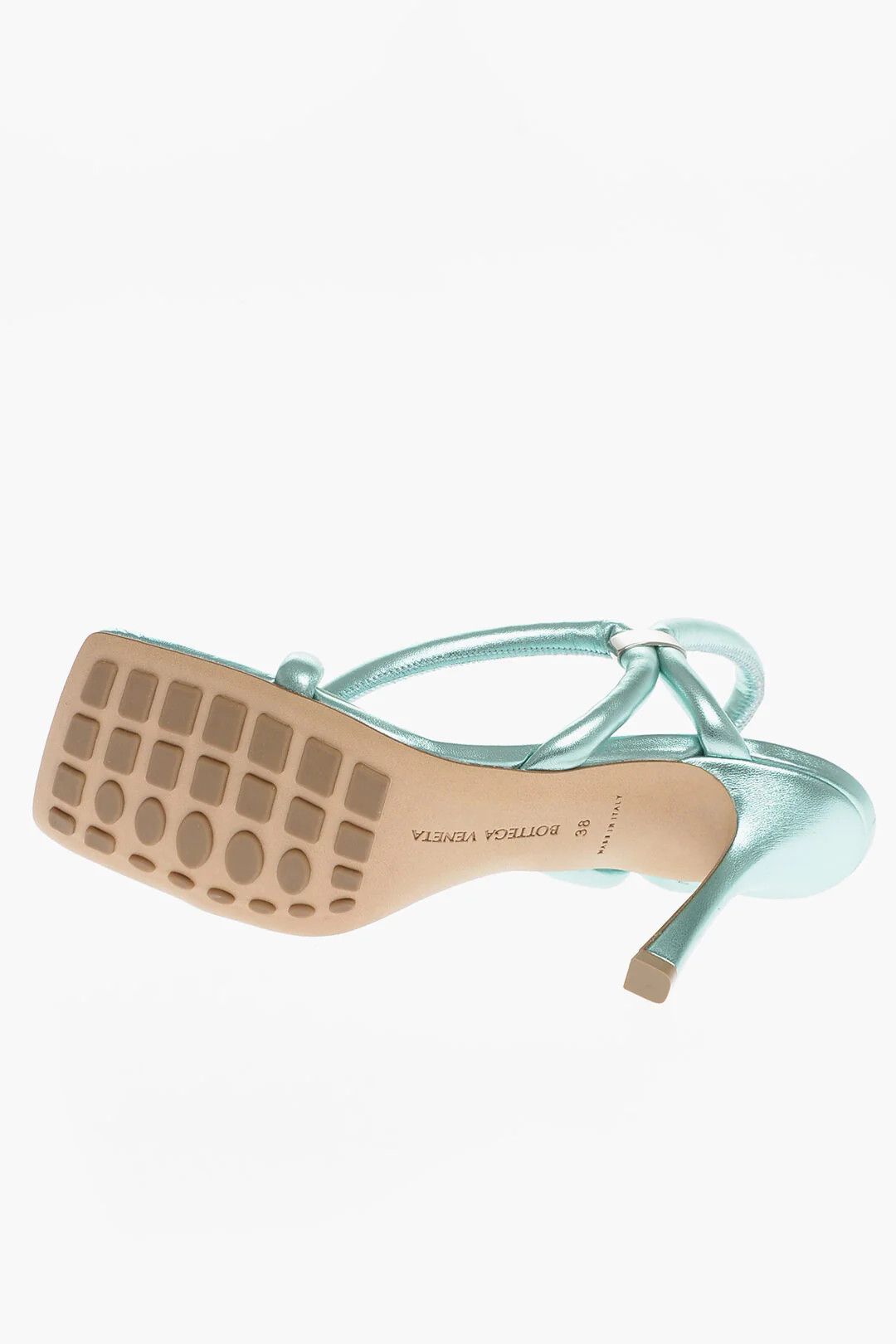 Bottega Veneta og1mm0426 Metallic Effect Leather Sandals in Light Blue Size US 6.5 / IT 36.5 - 5 Thumbnail