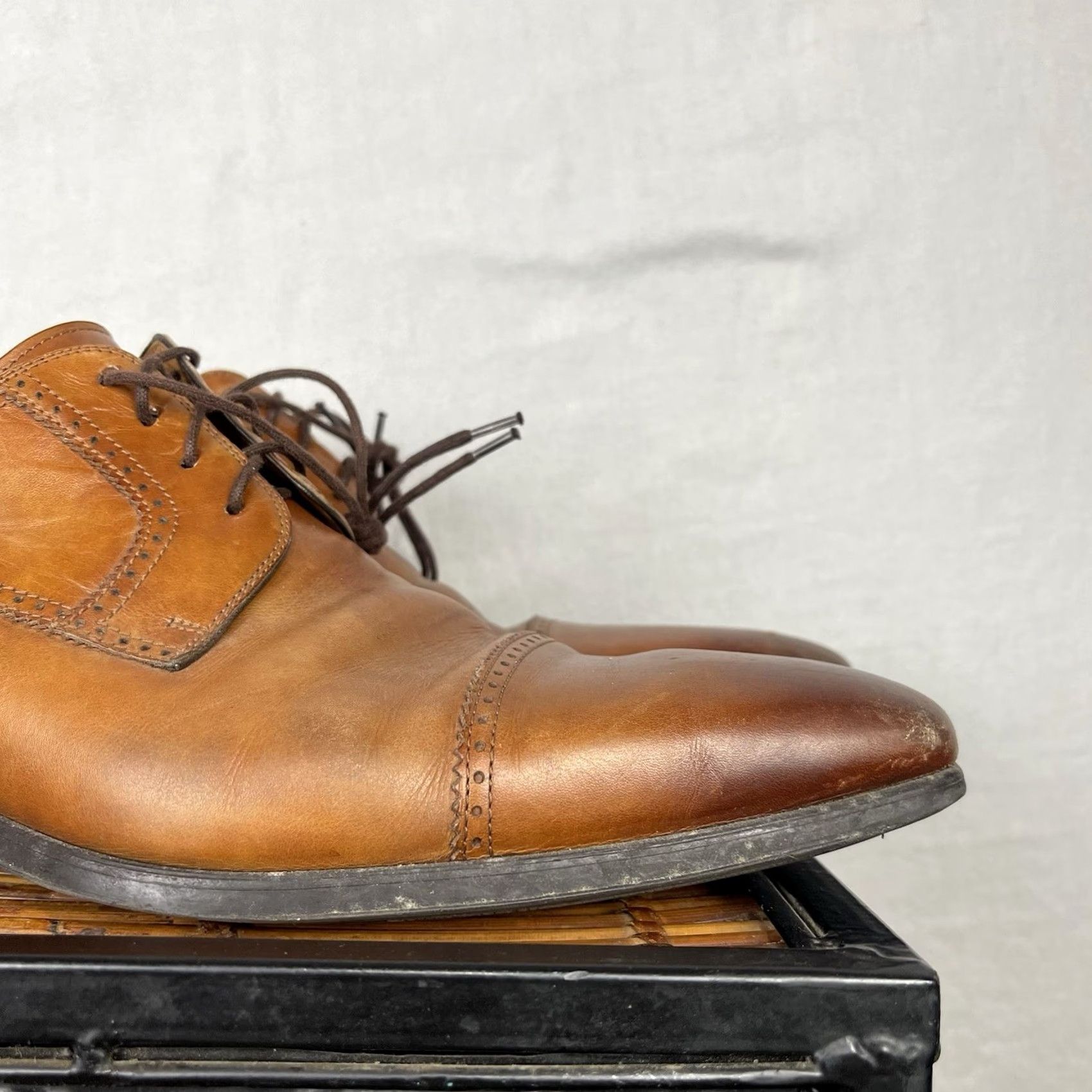 Magnanni Magnanni Carlito Shoes Mens 10.5 Brown Oxford Derby Cap Toe Made in Spain 12070 Size ONE SIZE - 3 Thumbnail