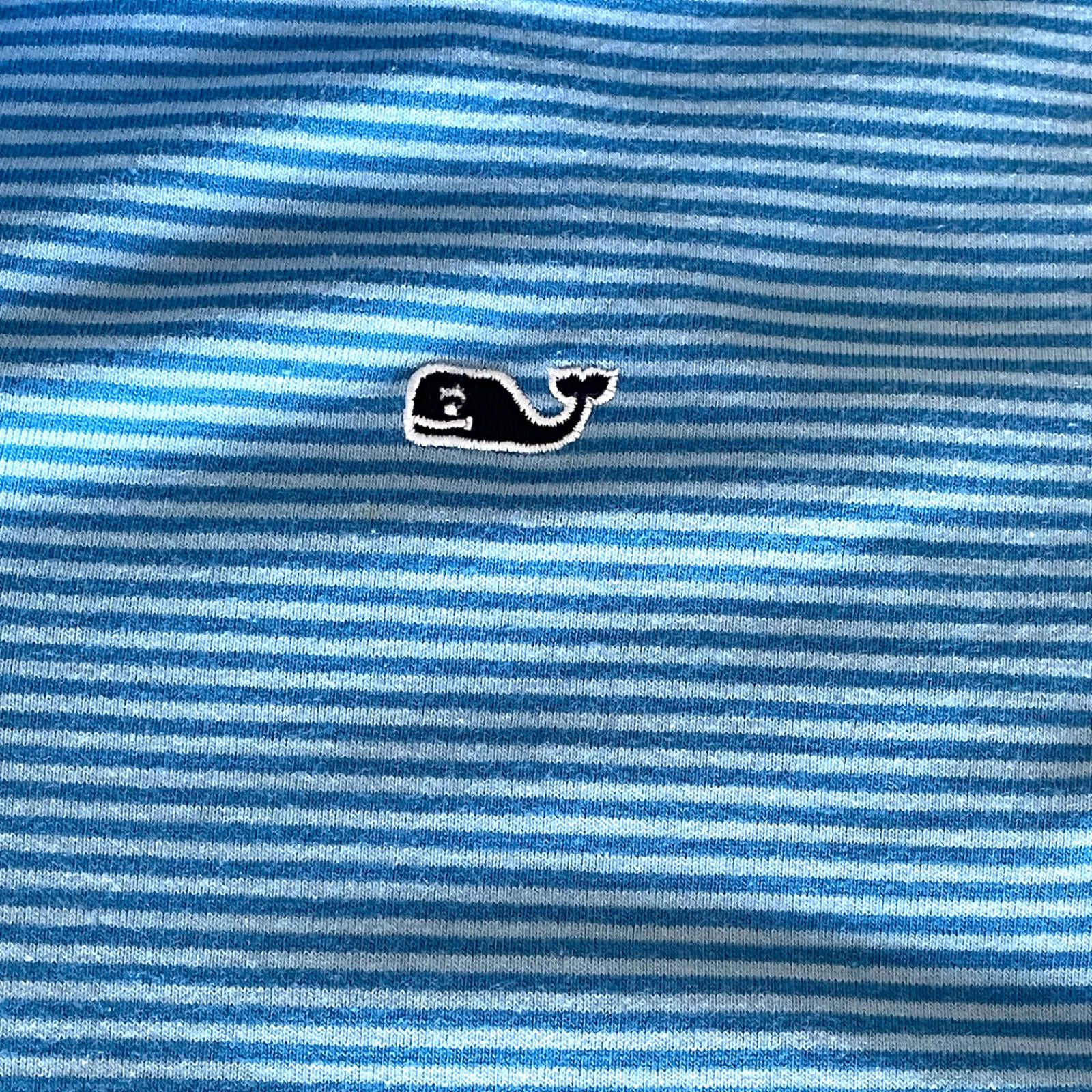 Vineyard Vines Vineyard Vines Youth M Sankaty Perf LS Polo Aqua Stripe Size US M / EU 48-50 / 2 - 4 Thumbnail