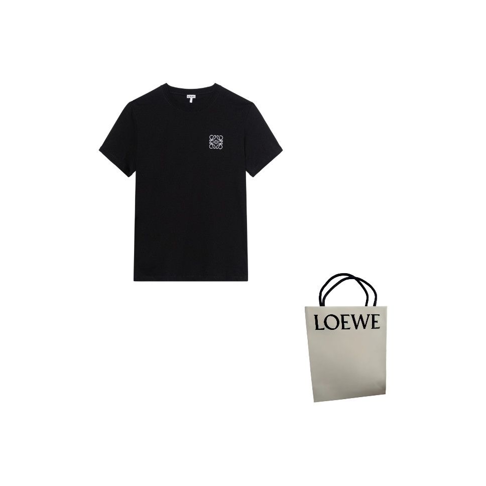 Loewe Loewe Anagram Embroidered T-Shirt Black XXS Size US XXS / EU 40 - 1 Thumbnail