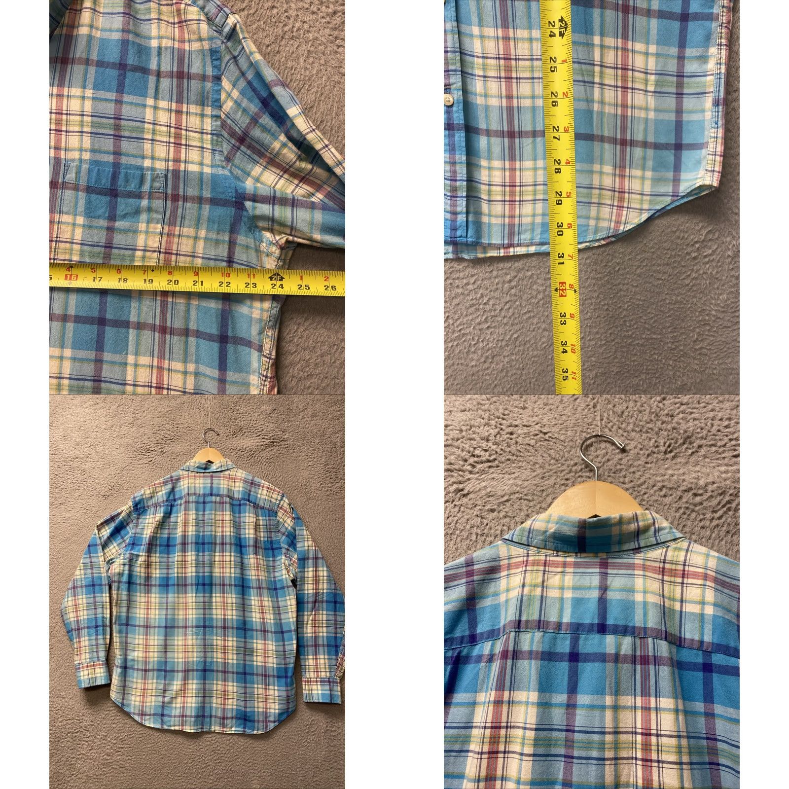 J.Crew J.CREW Button-Up Shirt Men XL Turquoise Plaid Cotton Spandex Slim Pocket Button-Down Crew Size US XL / EU 56 / 4 - 8 Thumbnail