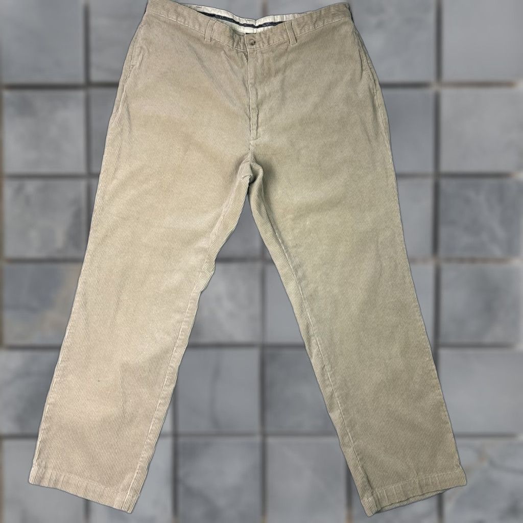 Polo Ralph Lauren VINTAGE Polo Ralph Lauren Corduroy Pants Beig﻿e 40x32 Regular Wide Leg Mens Polo Ralph Lauren Pants Size US L / EU 52-54 / 3 - 1 Thumbnail