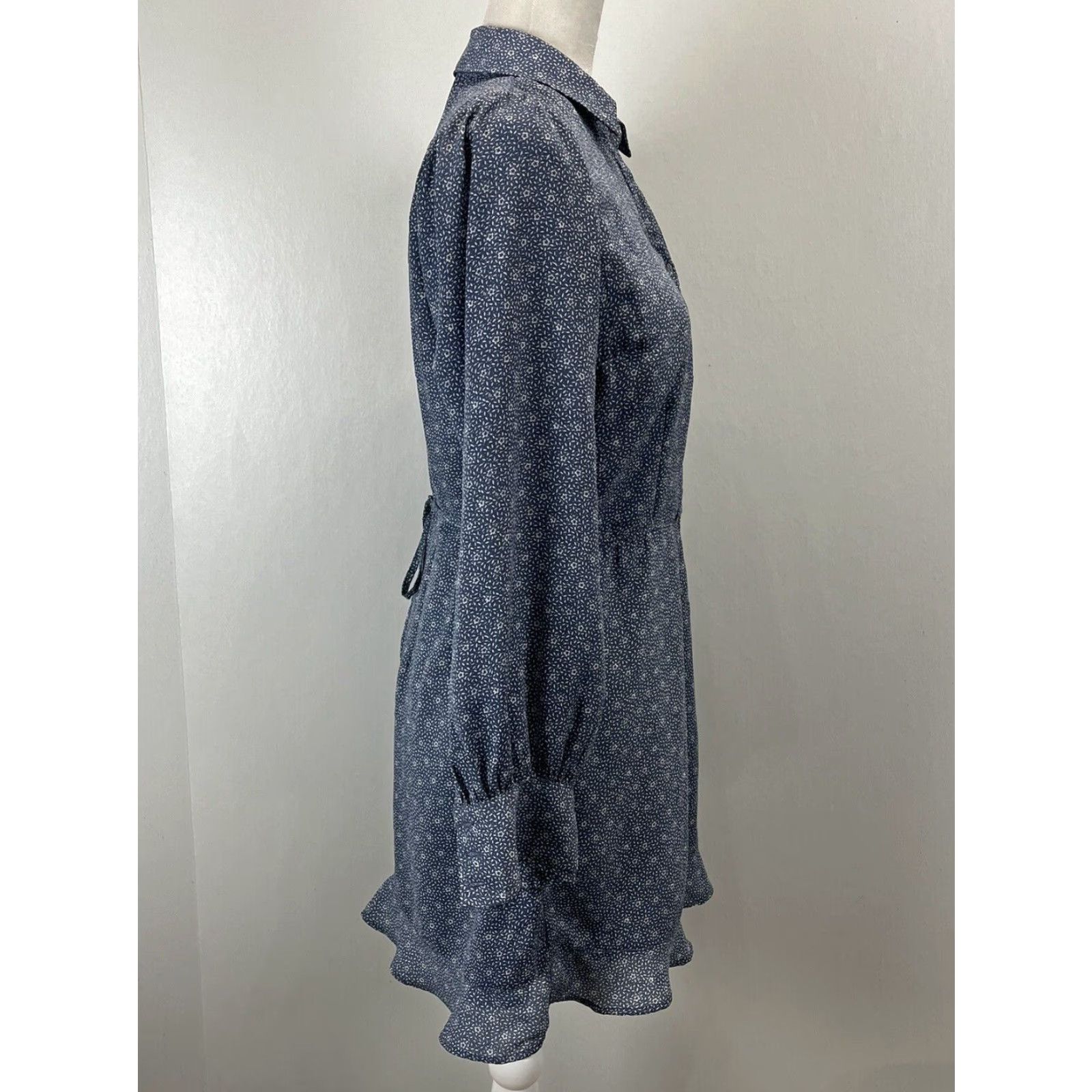 Abercrombie & Fitch Abercrombie & Fitch Floral Shirt Dress Blue Small Women Size S / US 4 / IT 40 - 4 Thumbnail