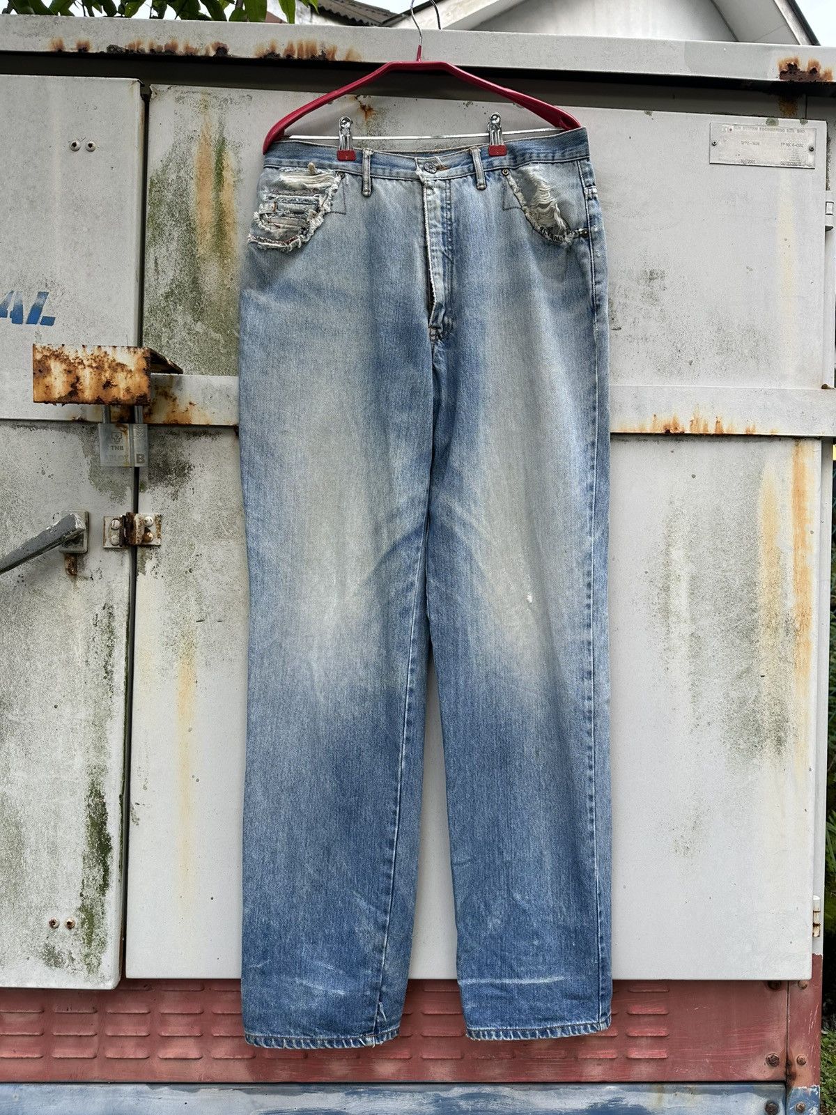 Fred Perry 👹Vintage Fred Perry Distressed Pocket Baggy Denim Size US 31 - 6 Thumbnail
