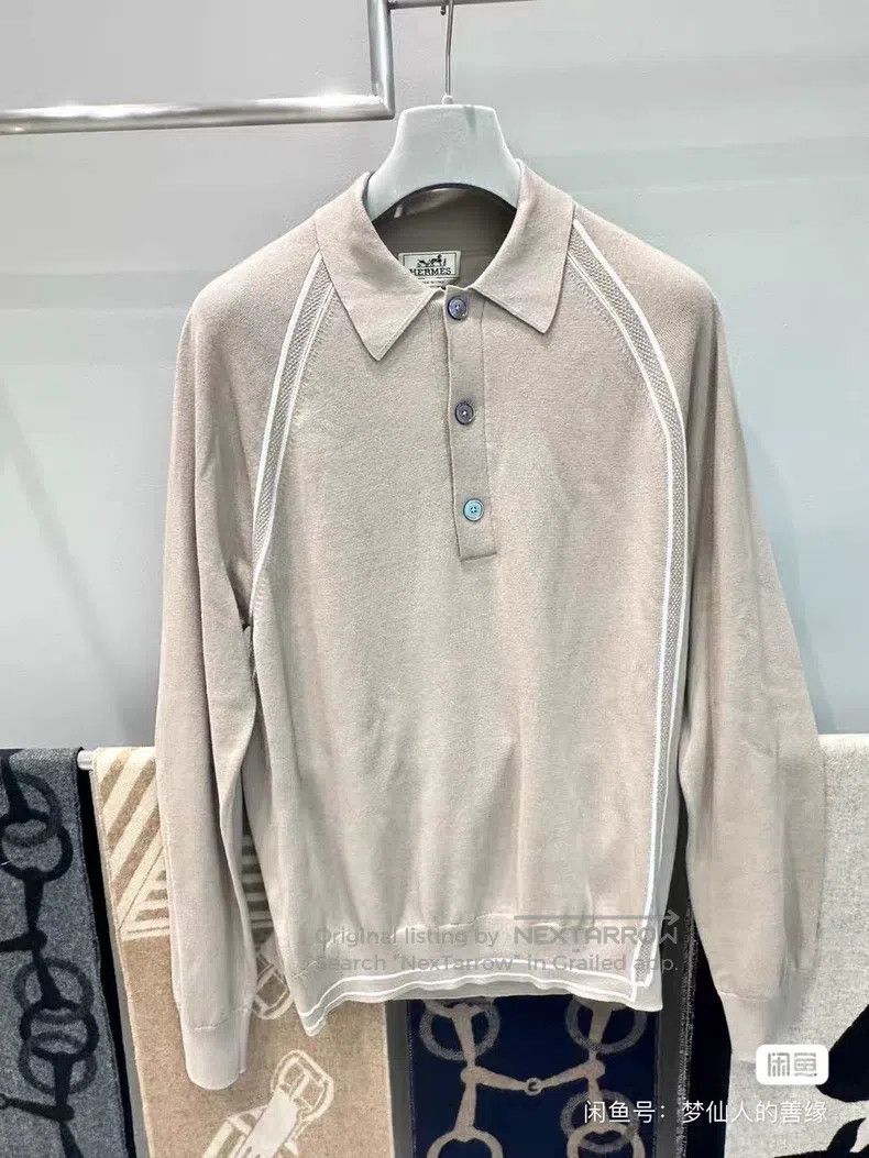 Hermes Hermes Men's long-sleeve knitwear jacket 'Ligne graphique' Size US XL / EU 56 / 4 - 1 Thumbnail