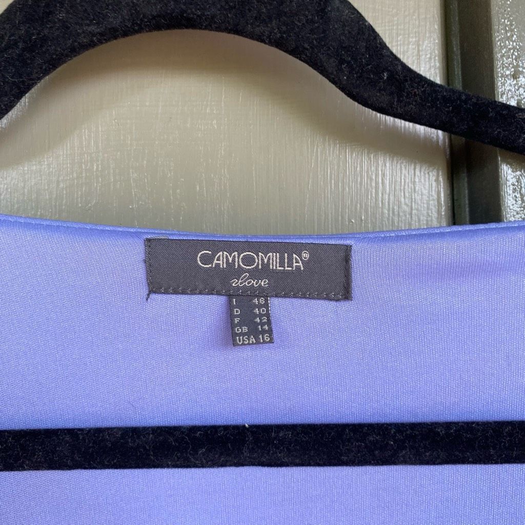 CAMILLA Camomilla Love Purple Red Geometric Italian Dress, Size 16, Size XXL / US 16-18 / IT 52-54 - 4 Thumbnail