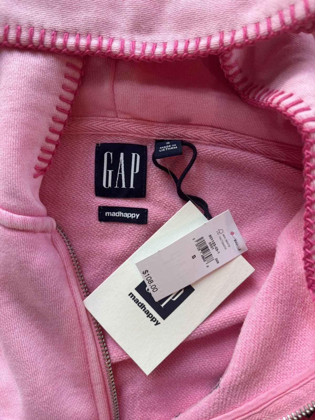 Gap × Madhappy Gap x MadHappy Pink Full Zip Cropped Mad Logo Hoodie Size S / US 4 / IT 40 - 5 Thumbnail