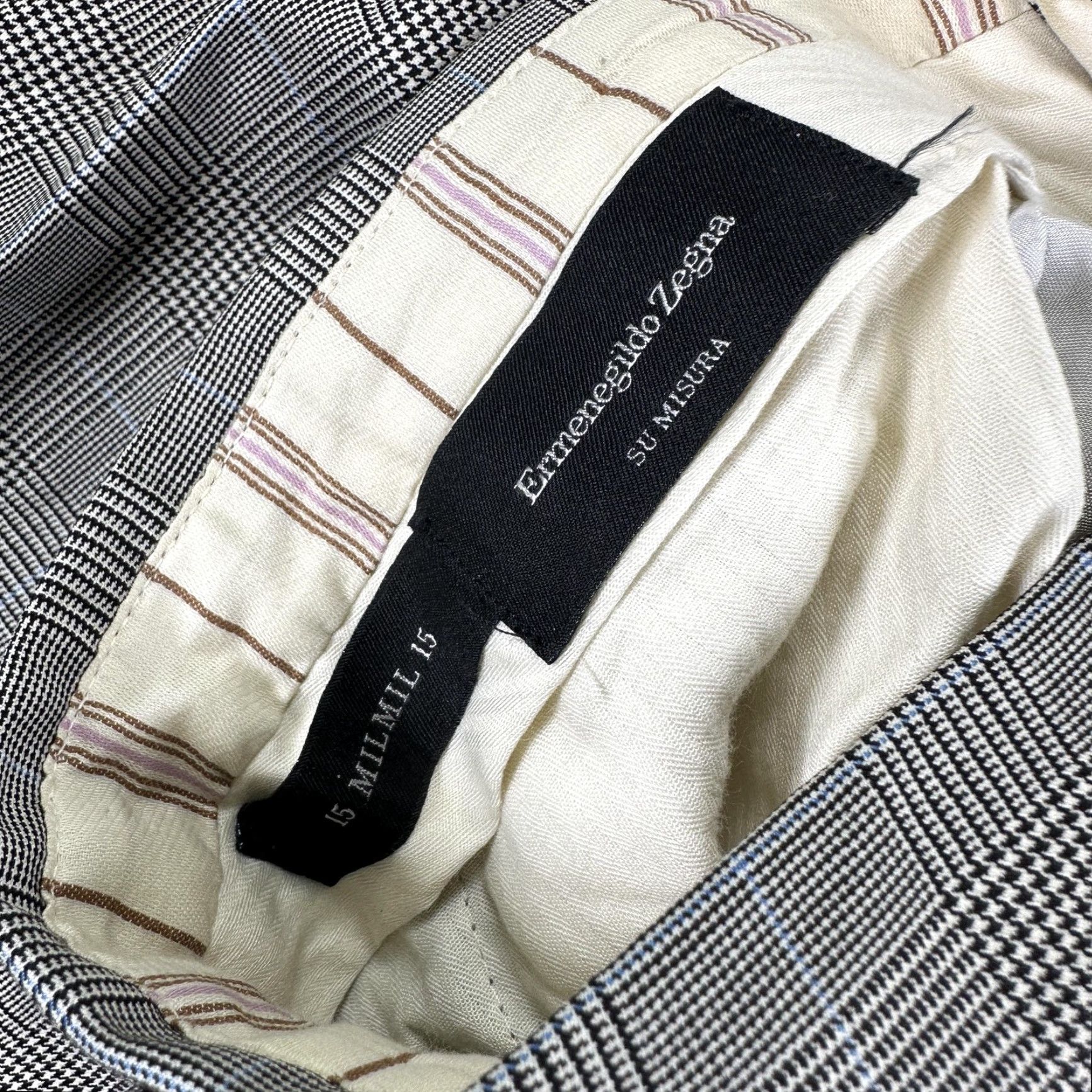 Ermenegildo Zegna VINTAGE Ermenegildo Zegna Dress Pants Mens 44x32 Gray Plaid Su Misura Made Switzerland Size US 44 / EU 60 - 5 Thumbnail
