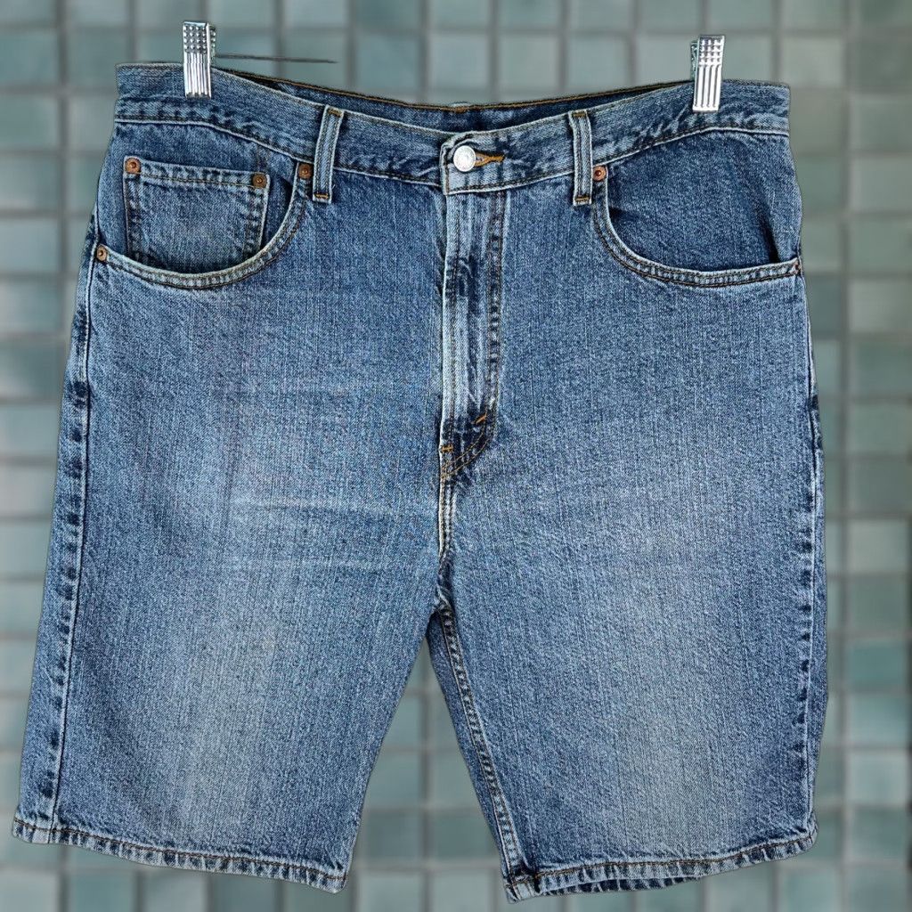 Levi's Levi's 505 Mens Denim Flat Front Regular Fit Casual Blue Biker Shorts Size 36 Size US 36 / EU 52 - 1 Thumbnail