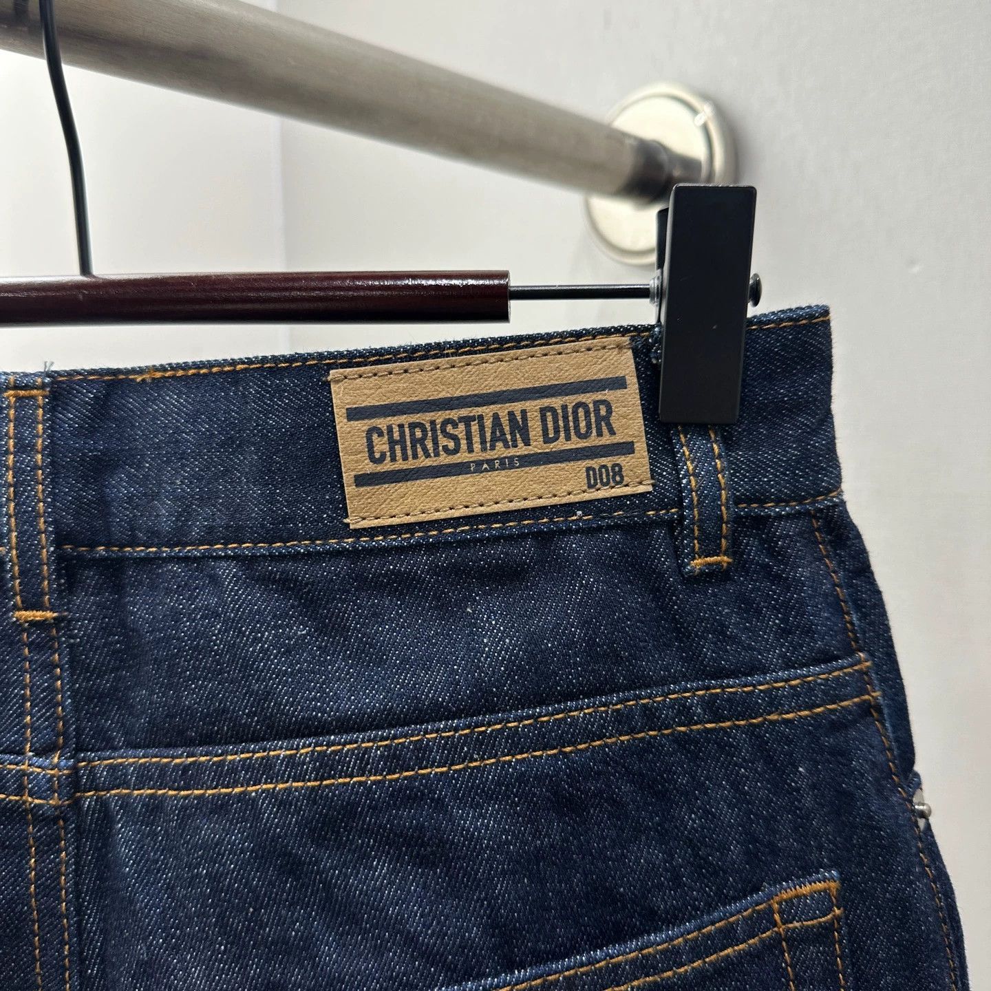 Christian Dior Monsieur Christian Dior 24SS mar491 logo leather tag jeans 36 Size 26" / US 2 / IT 38 - 6 Thumbnail